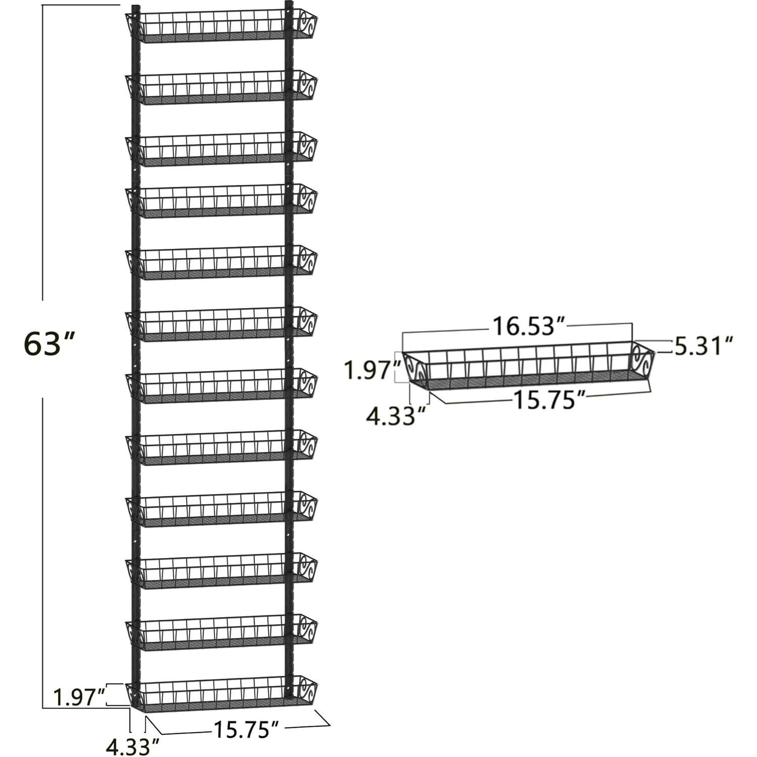Organizador de Especias Montado en Pared SWOMMOLY 12 Niveles Ajustable