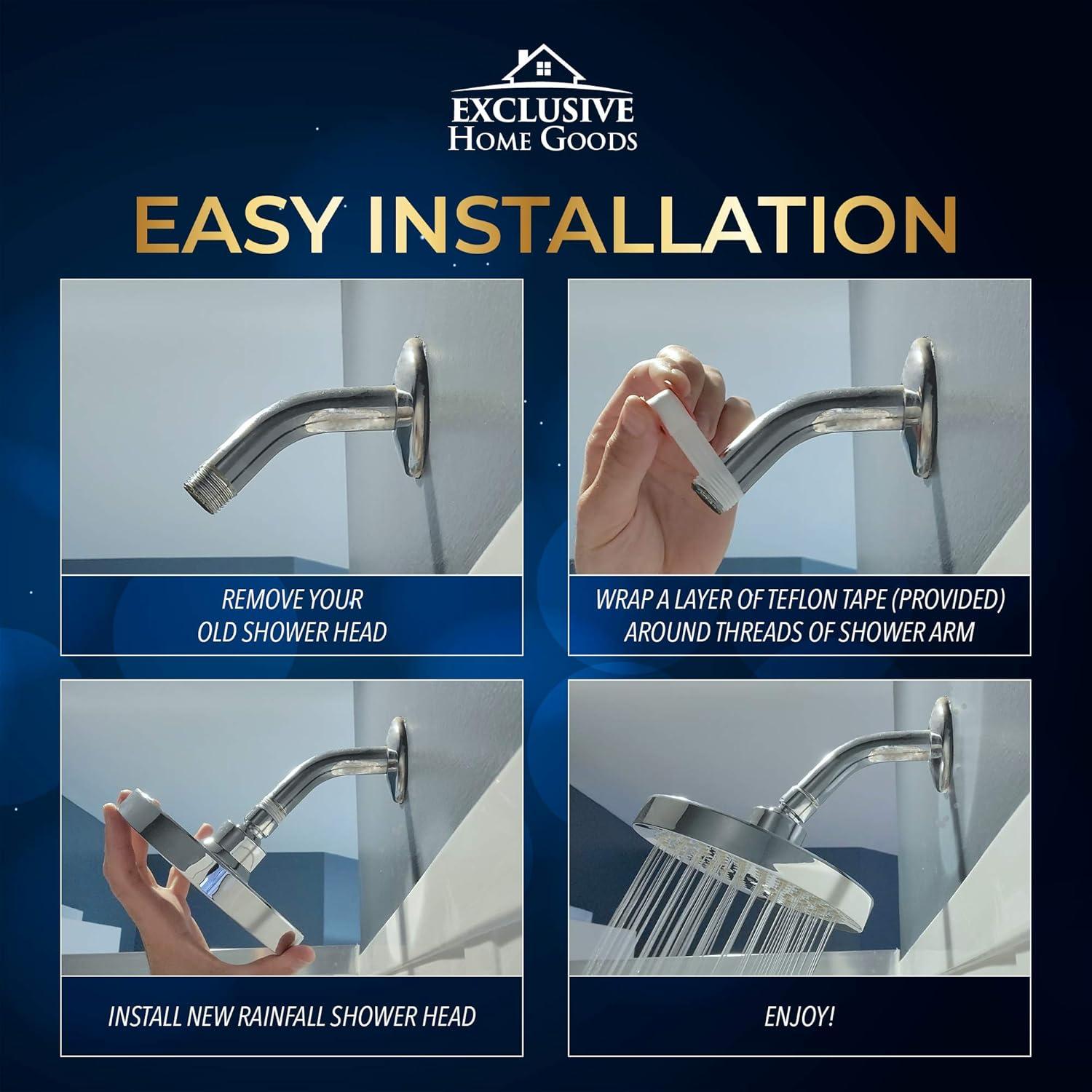 Cabezal de Ducha Heatsistence 6" Alta Presión Cromado ABS