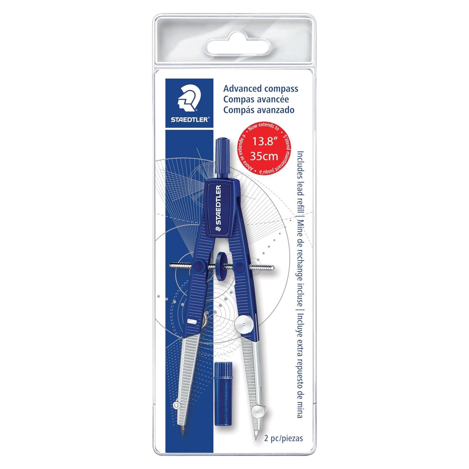 Compás Geométrico Avanzado Staedtler 2 Piezas Azul Plata