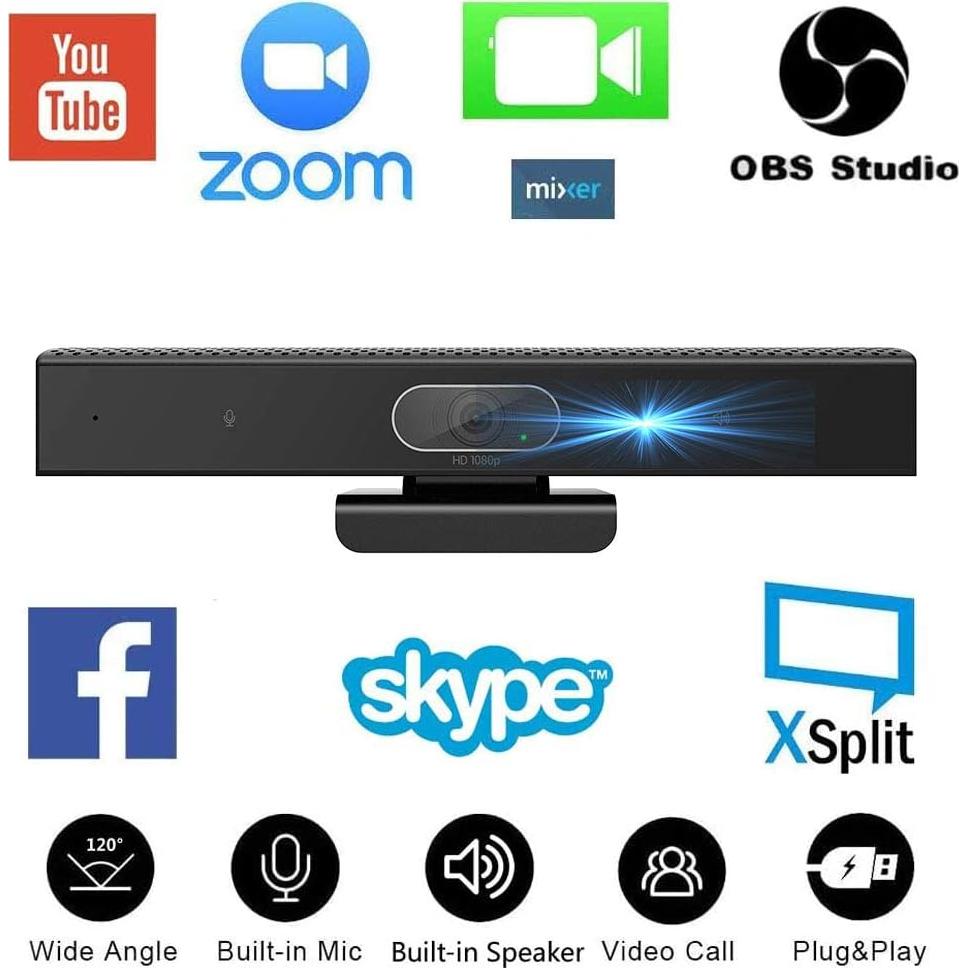 Cámara de Conferencia JACKLY USB 1080P Gran Angular