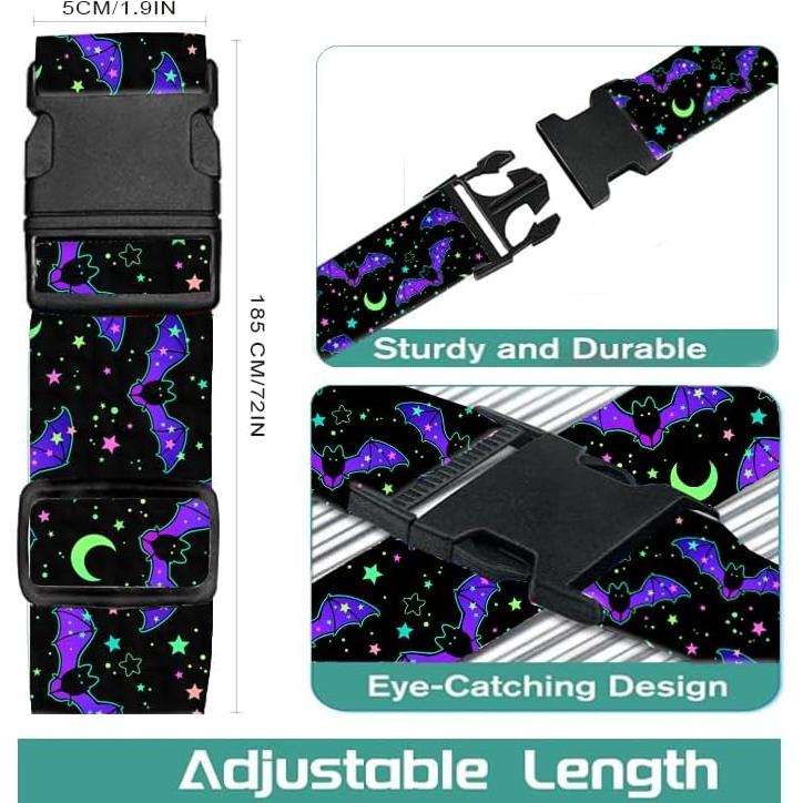 Correa de Equipaje Ajustable Luggitime Murciélagos Estrellas 120-200 cm
