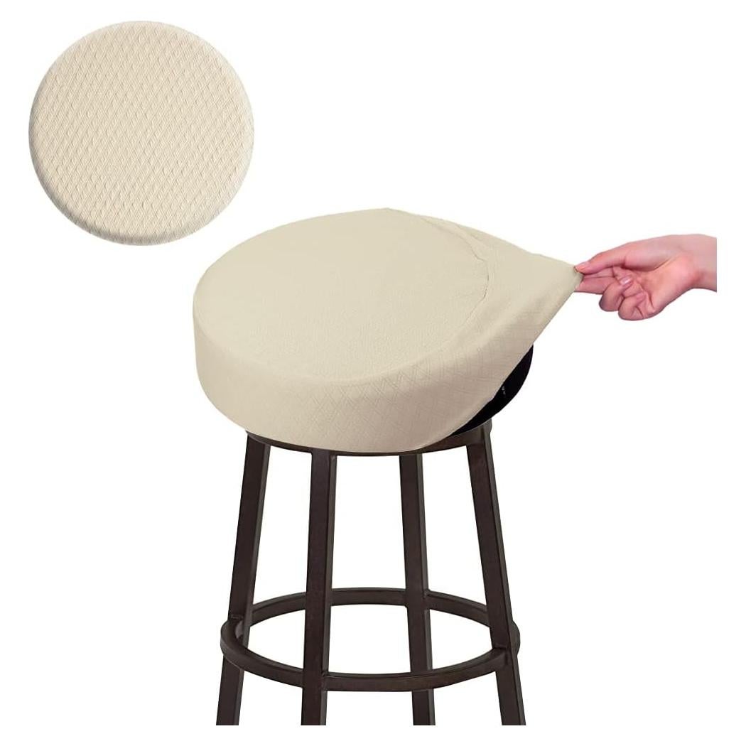 Funda para Taburete BUYUE Redonda 30-36 cm Lavable Beige