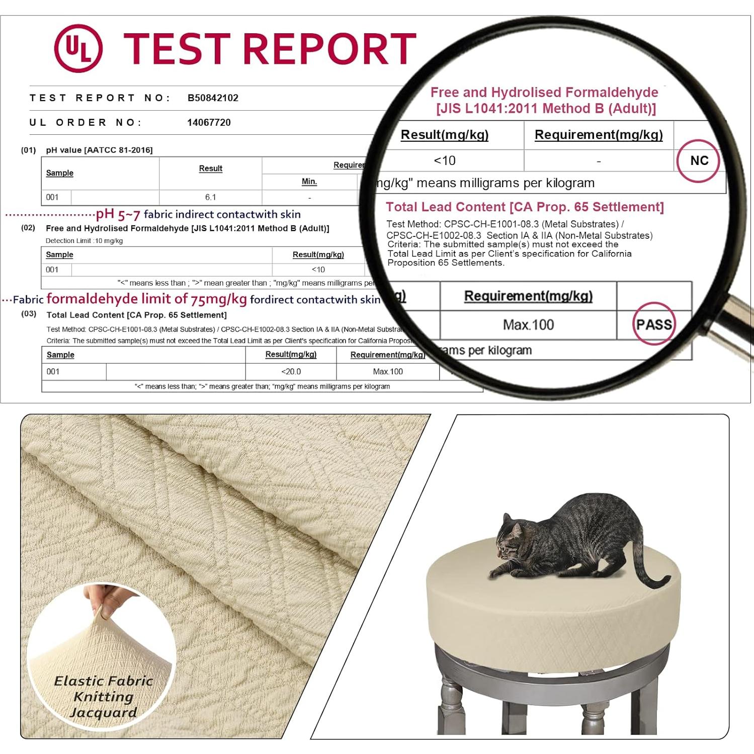 Funda para Taburete BUYUE Redonda 30-36 cm Lavable Beige