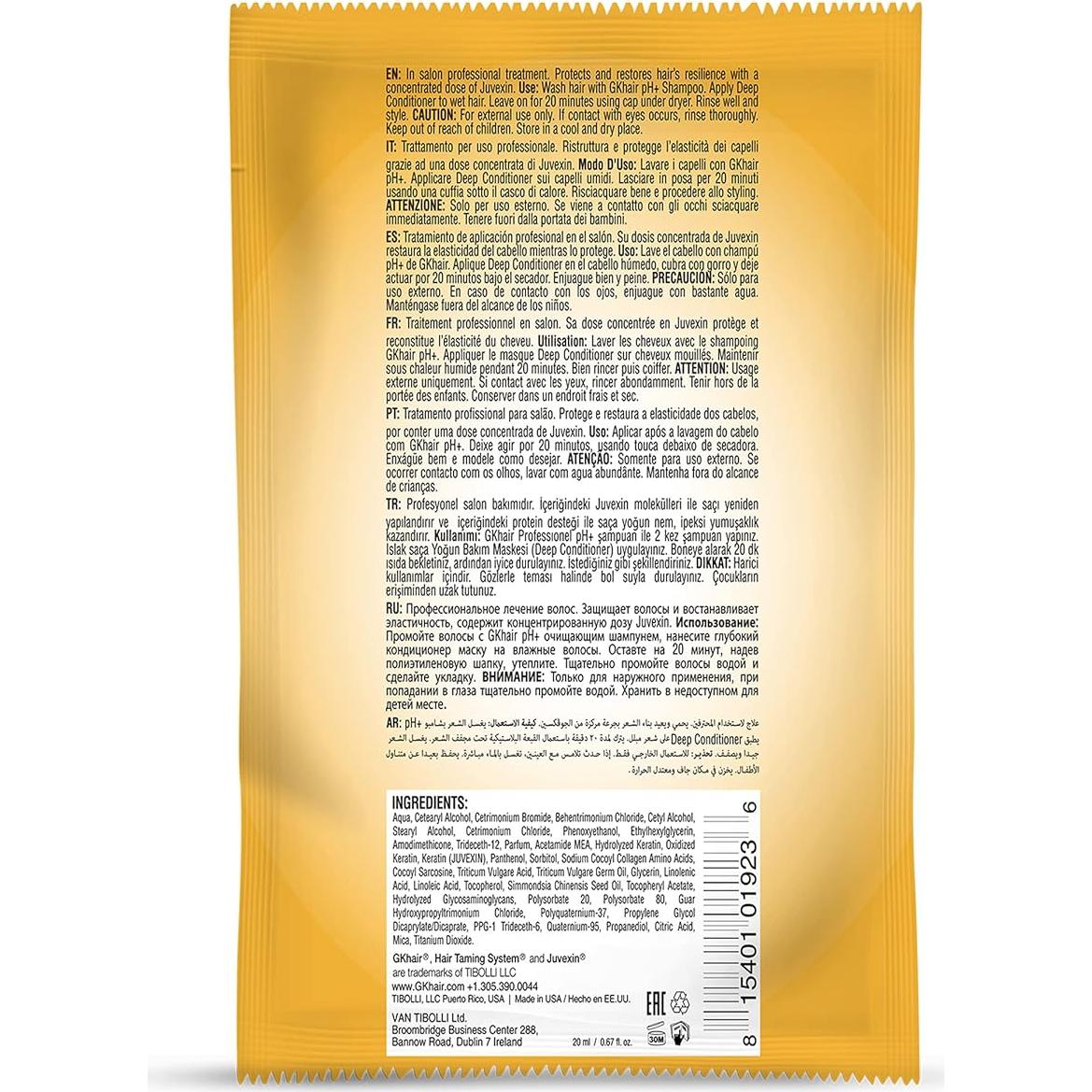 Mascarilla Acondicionadora Profunda GK HAIR 20ml - Hidratante