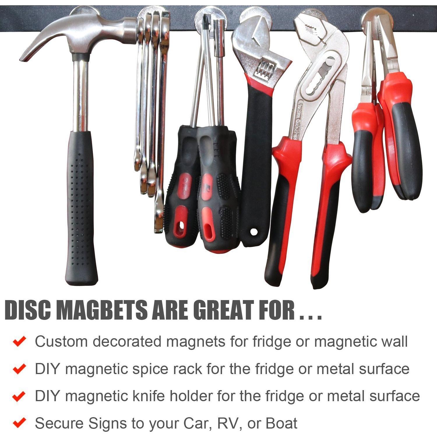 Imanes de Neodimio DIYMAG 3,20 cm con adhesivo - Paquete de 6