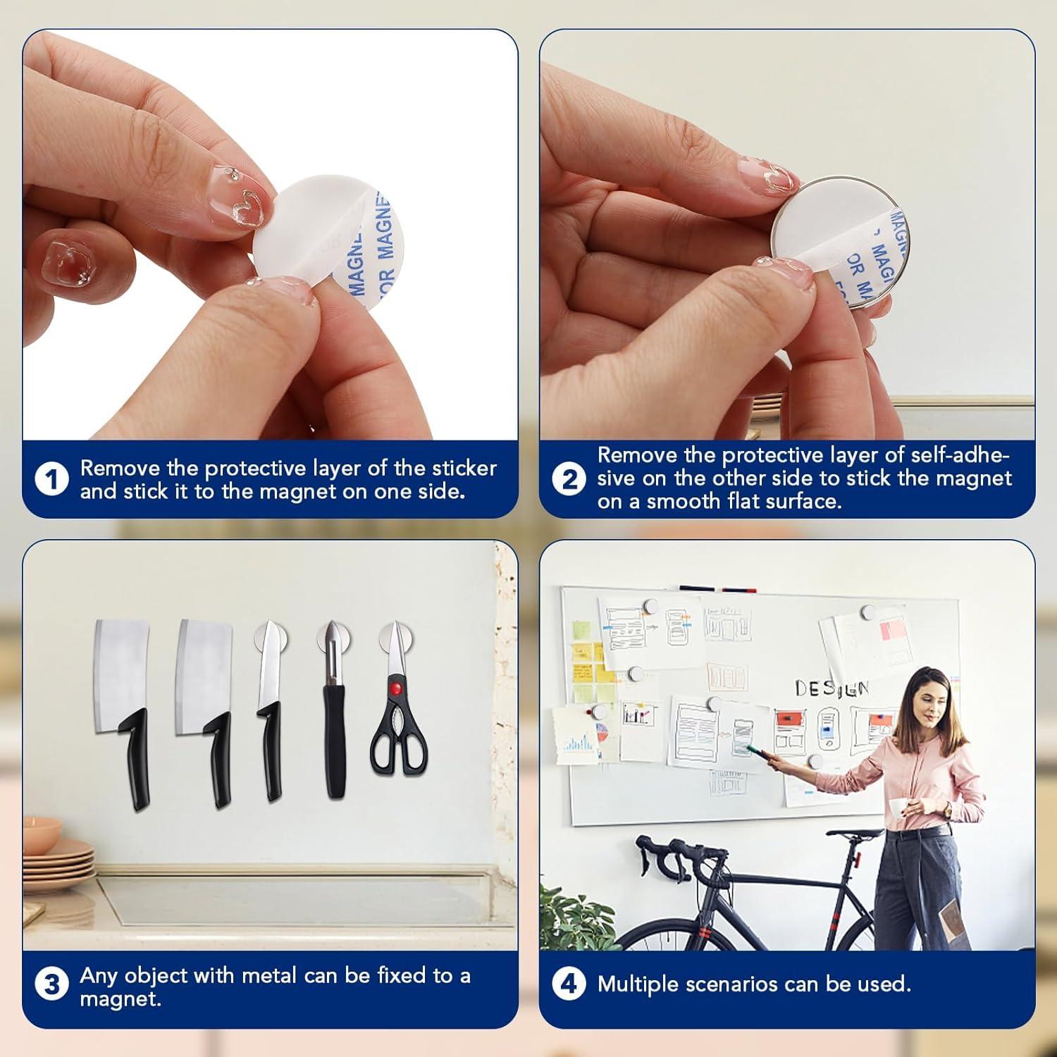 Imanes de Neodimio DIYMAG 3,20 cm con adhesivo - Paquete de 6