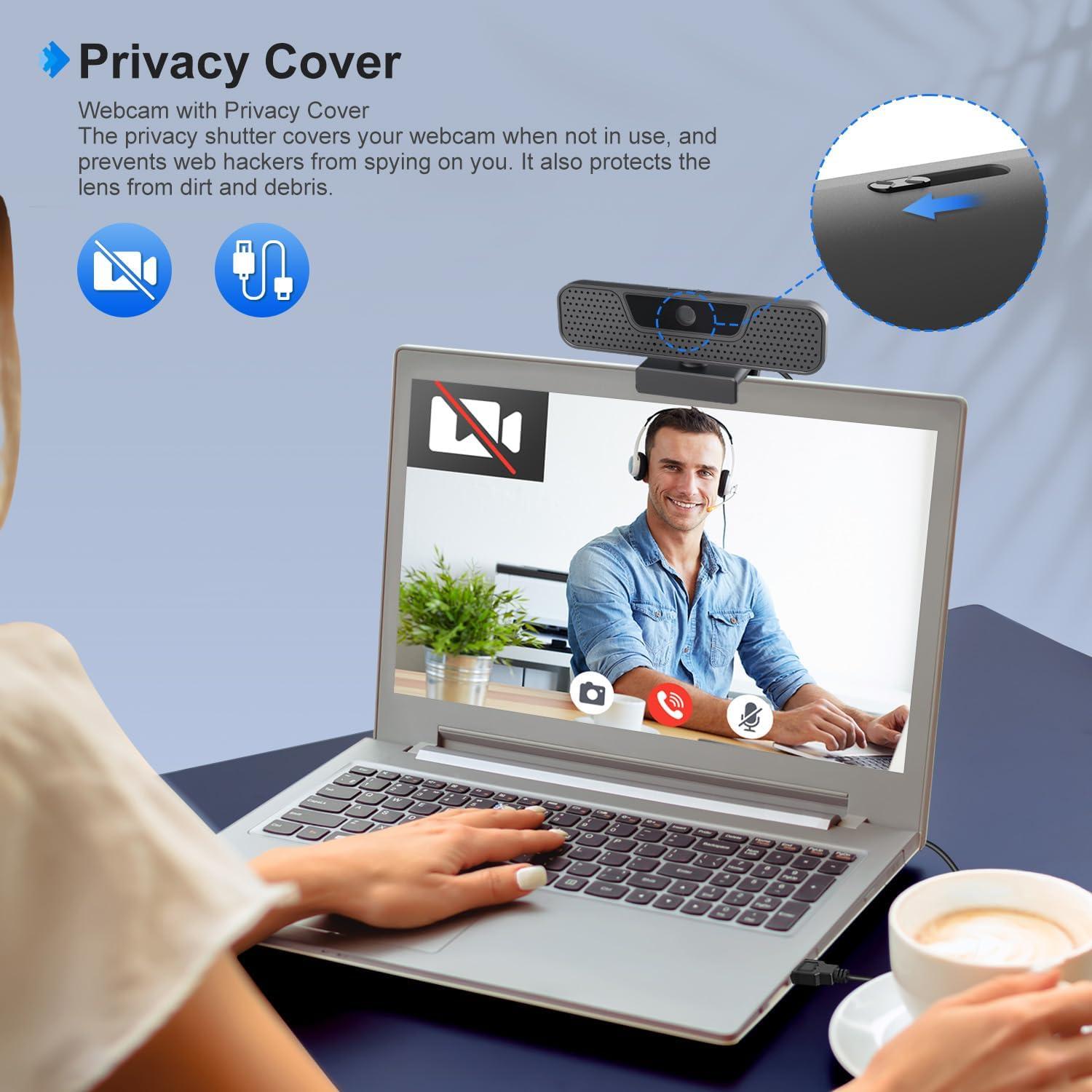 Cámara web 4K ToLuLu H10 con micrófonos y trípode