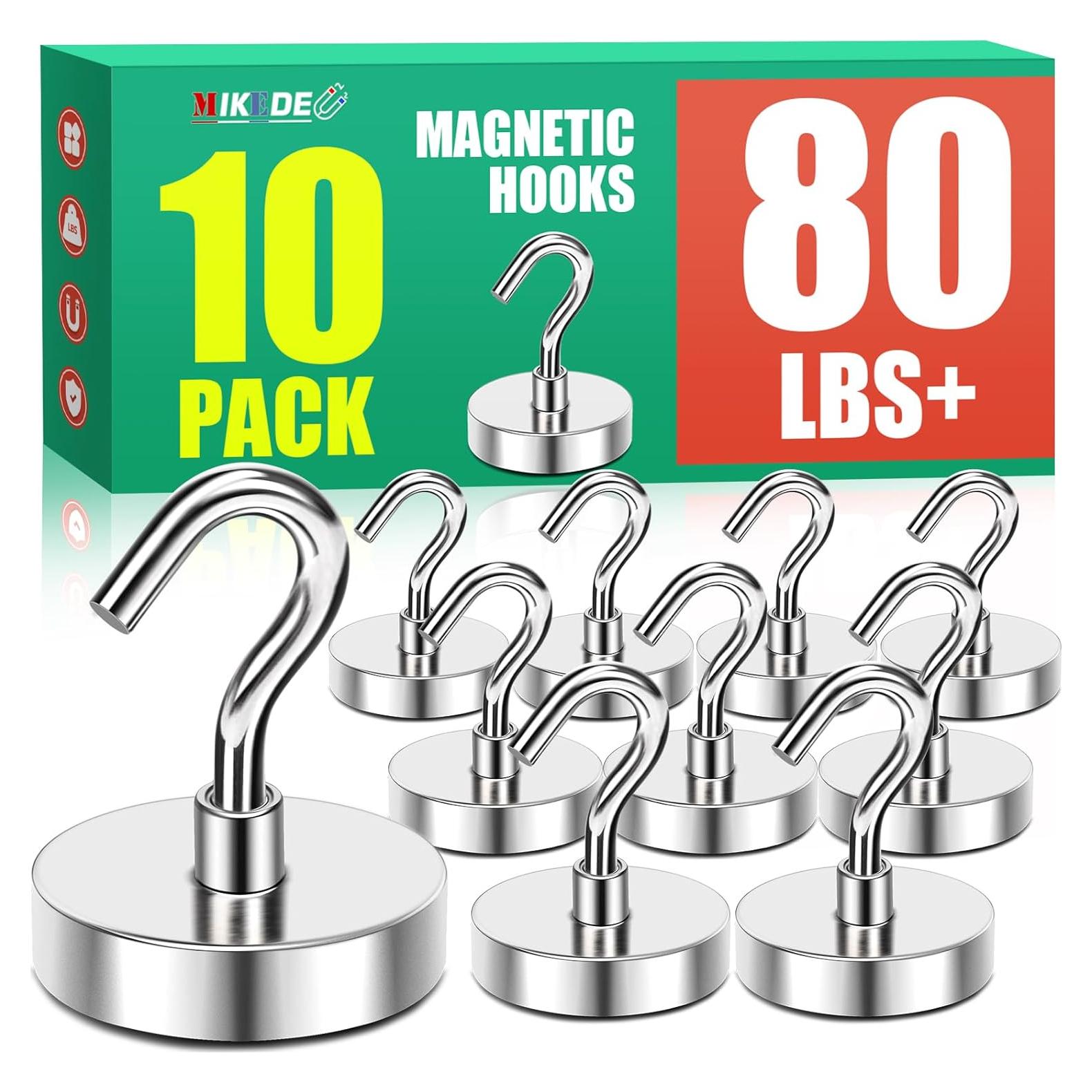 Ganchos Magnéticos MIKEDE 10 Pcs 36 kg Alta Resistencia