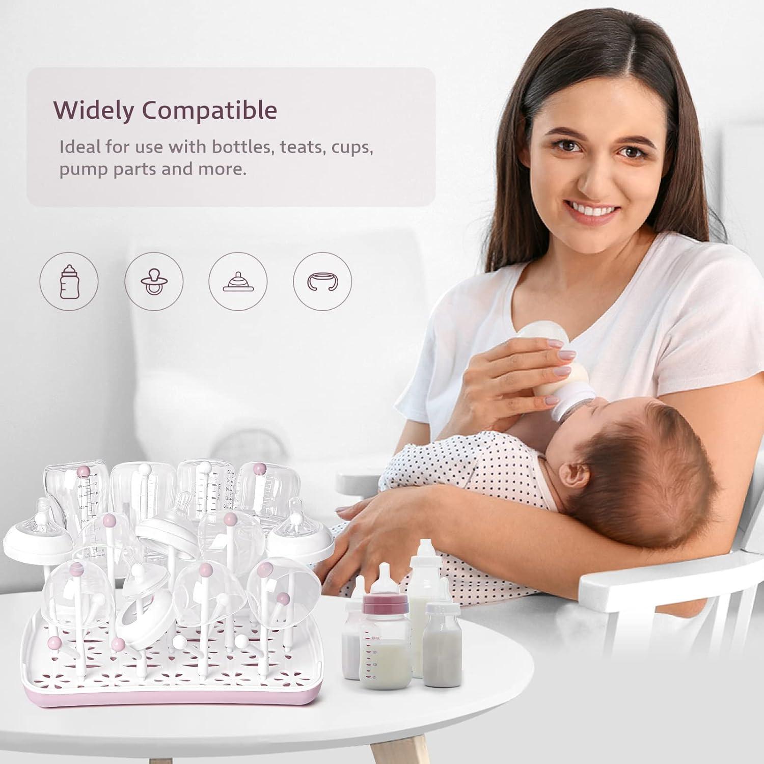 Estante Secador de Biberones Termichy Rosa, Gran Capacidad