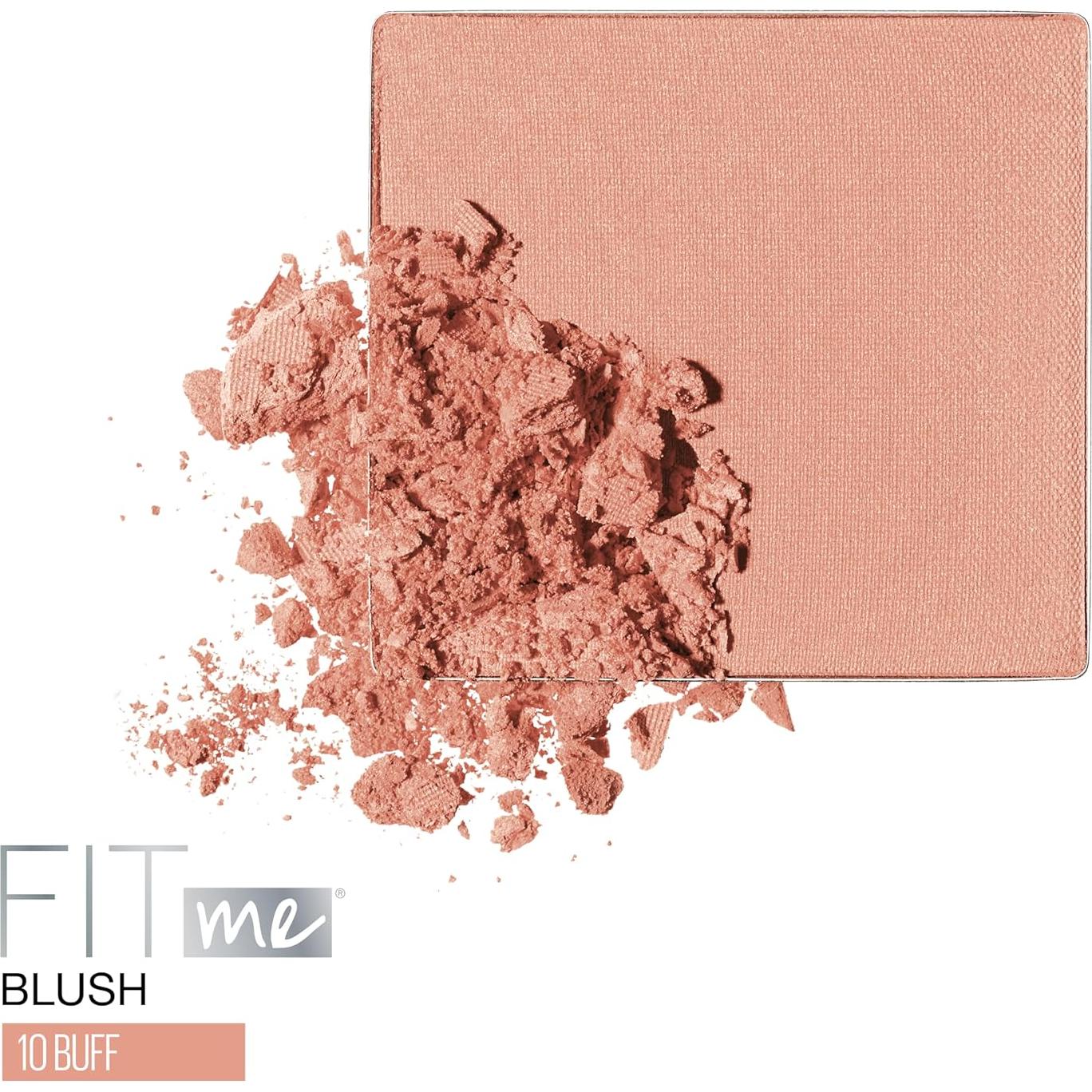 Rubor Maybelline Fit Me 10 Buff, Ligero y Mezclable, 22.68g