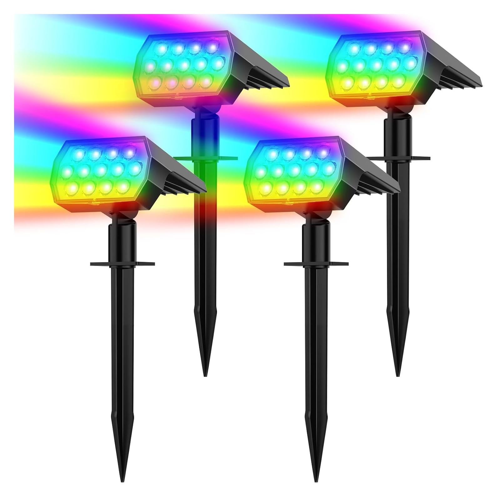 Luces Solares Flaow 4 Paquete IP65 7 Modos Colorido