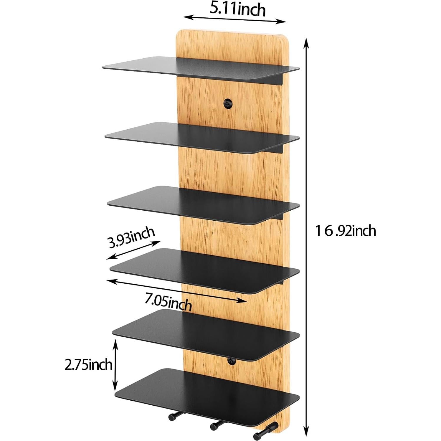Organizador de Gafas de Sol XEENEW Negro, Soporte Pared 6 Estantes
