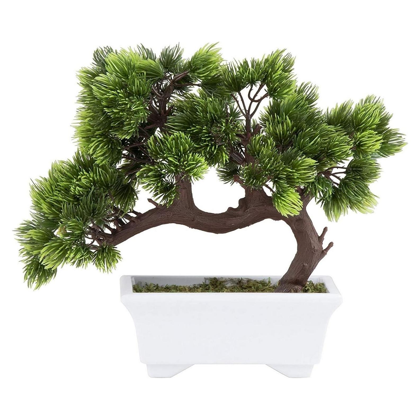 Bonsai Artificial Juvale Pino Japonés en Maceta Blanca