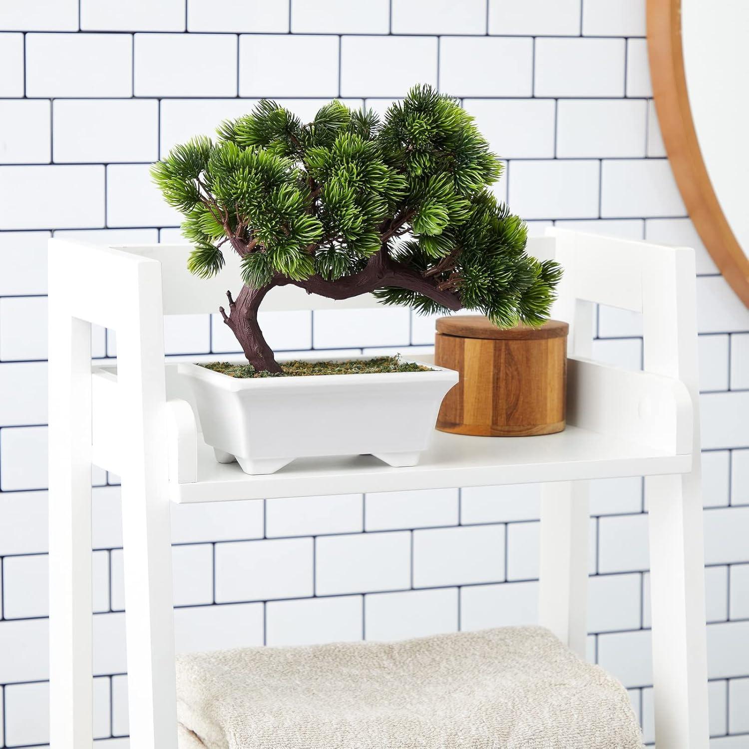 Bonsai Artificial Juvale Pino Japonés en Maceta Blanca