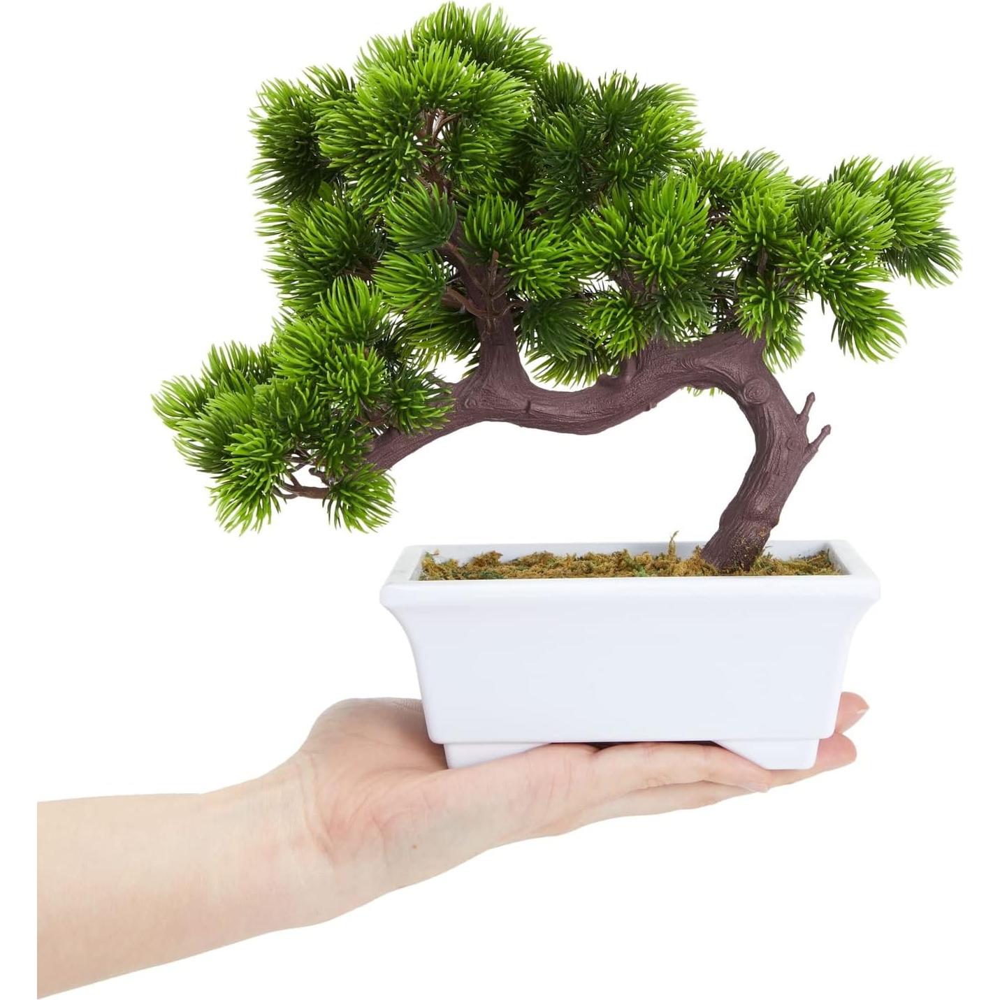 Bonsai Artificial Juvale Pino Japonés en Maceta Blanca