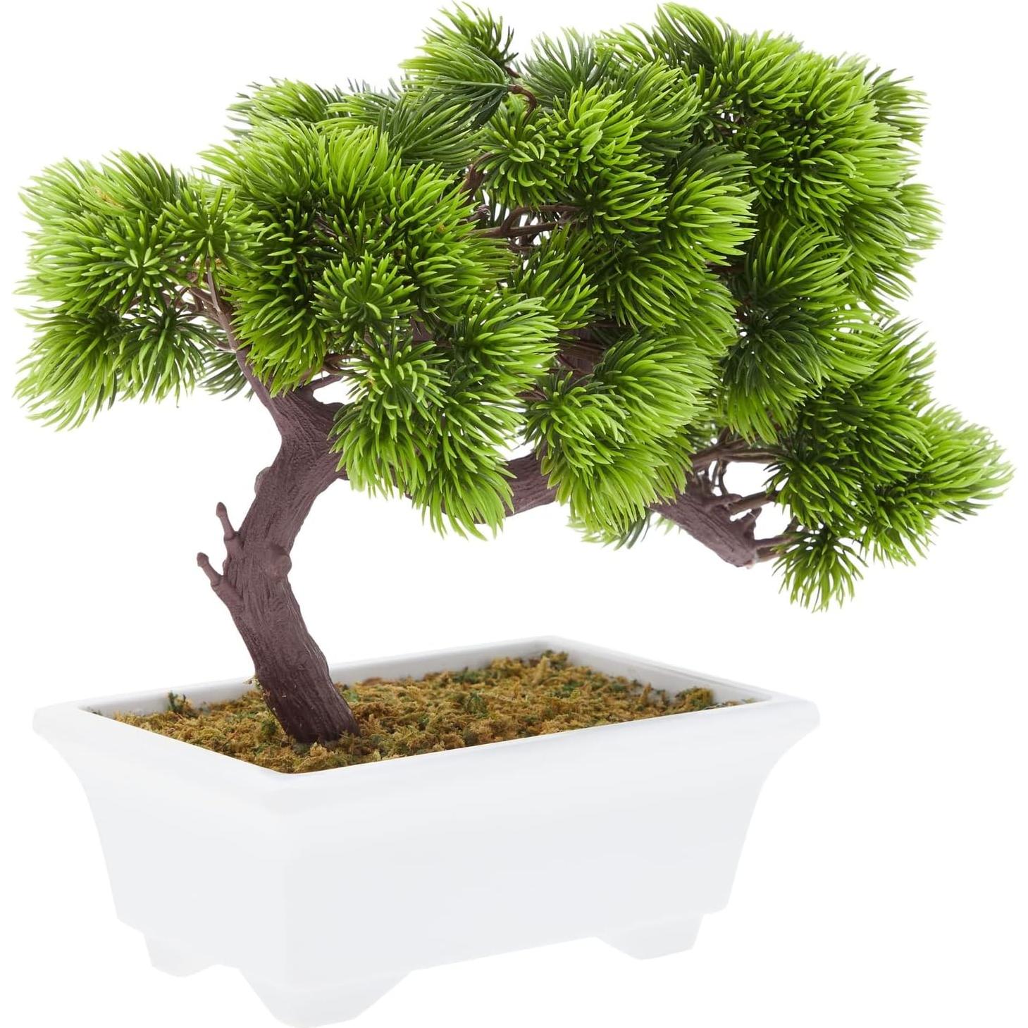 Bonsai Artificial Juvale Pino Japonés en Maceta Blanca