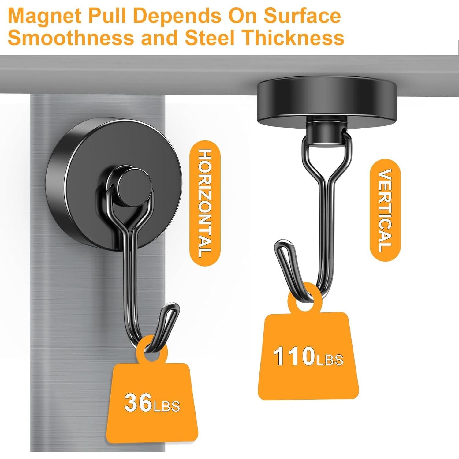 Ganchos Magnéticos VNDUEEY 4 Pack 49.9 kg Acero Inoxidable