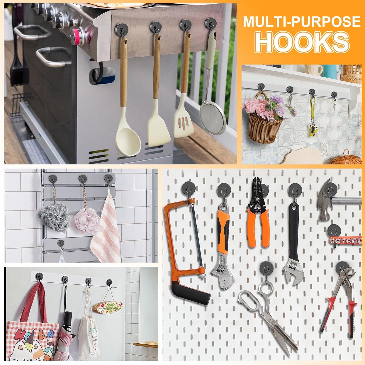 Ganchos Magnéticos VNDUEEY 4 Pack 49.9 kg Acero Inoxidable