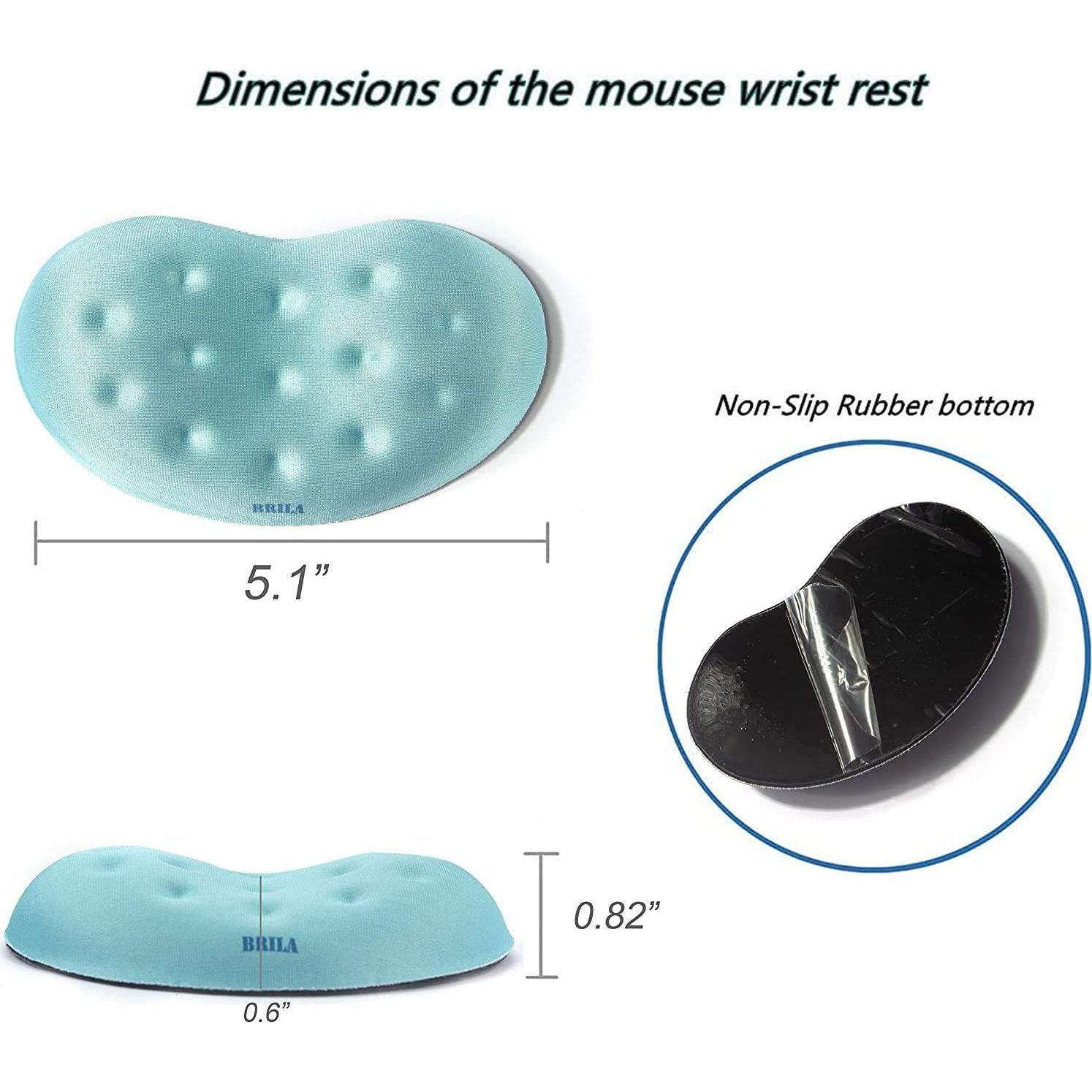 Almohadilla de Soporte para Muñeca BRILA Aguamarina Ergonómica
