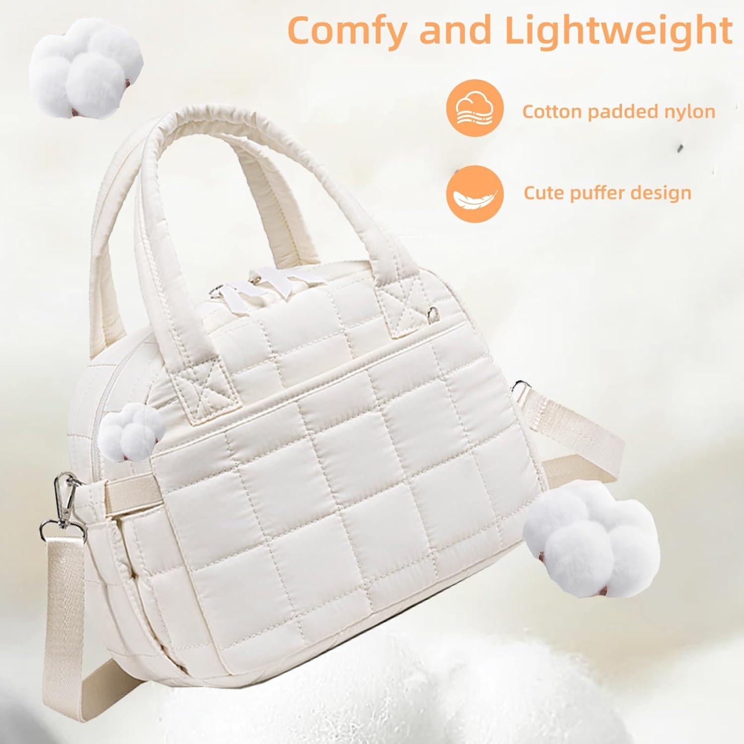 Bolsa de Almuerzo Acolchada LEDAOU Beige 10L con Correa Ajustable