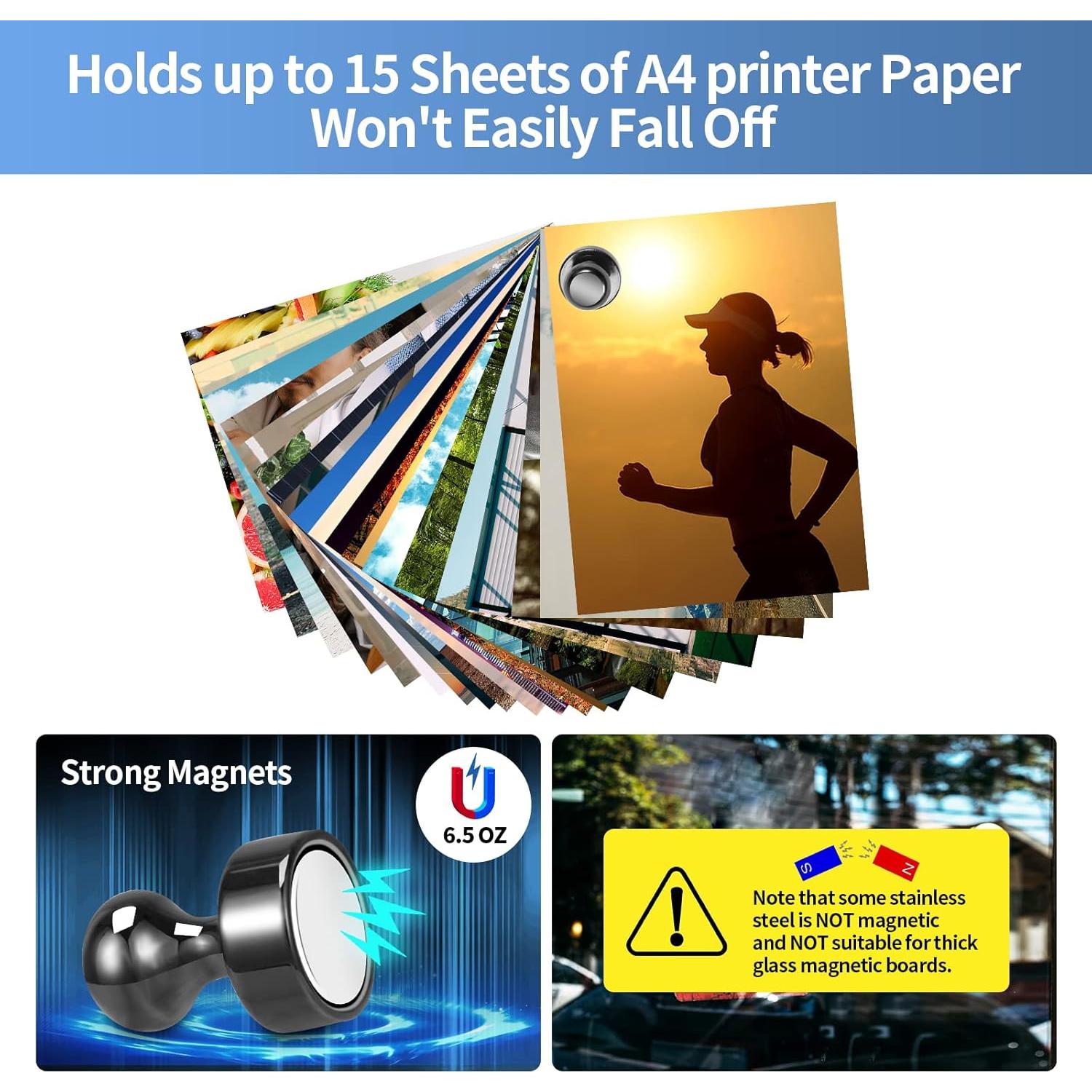 Paquete de 24 imanes de nevera GOOZADA negros fuertes