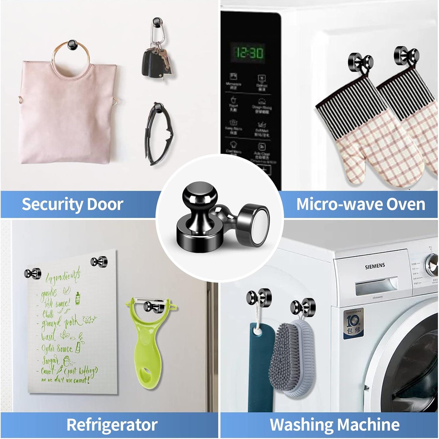 Paquete de 24 imanes de nevera GOOZADA negros fuertes