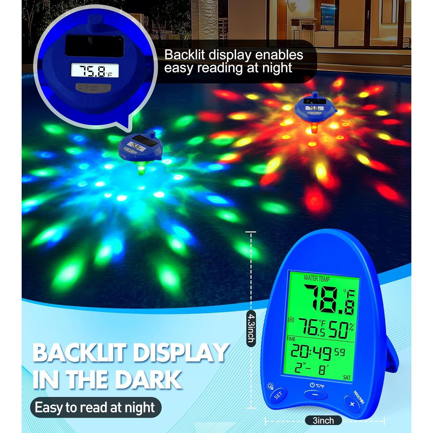 Termómetro de piscina digital solar DeeprBlu SL913_D azul