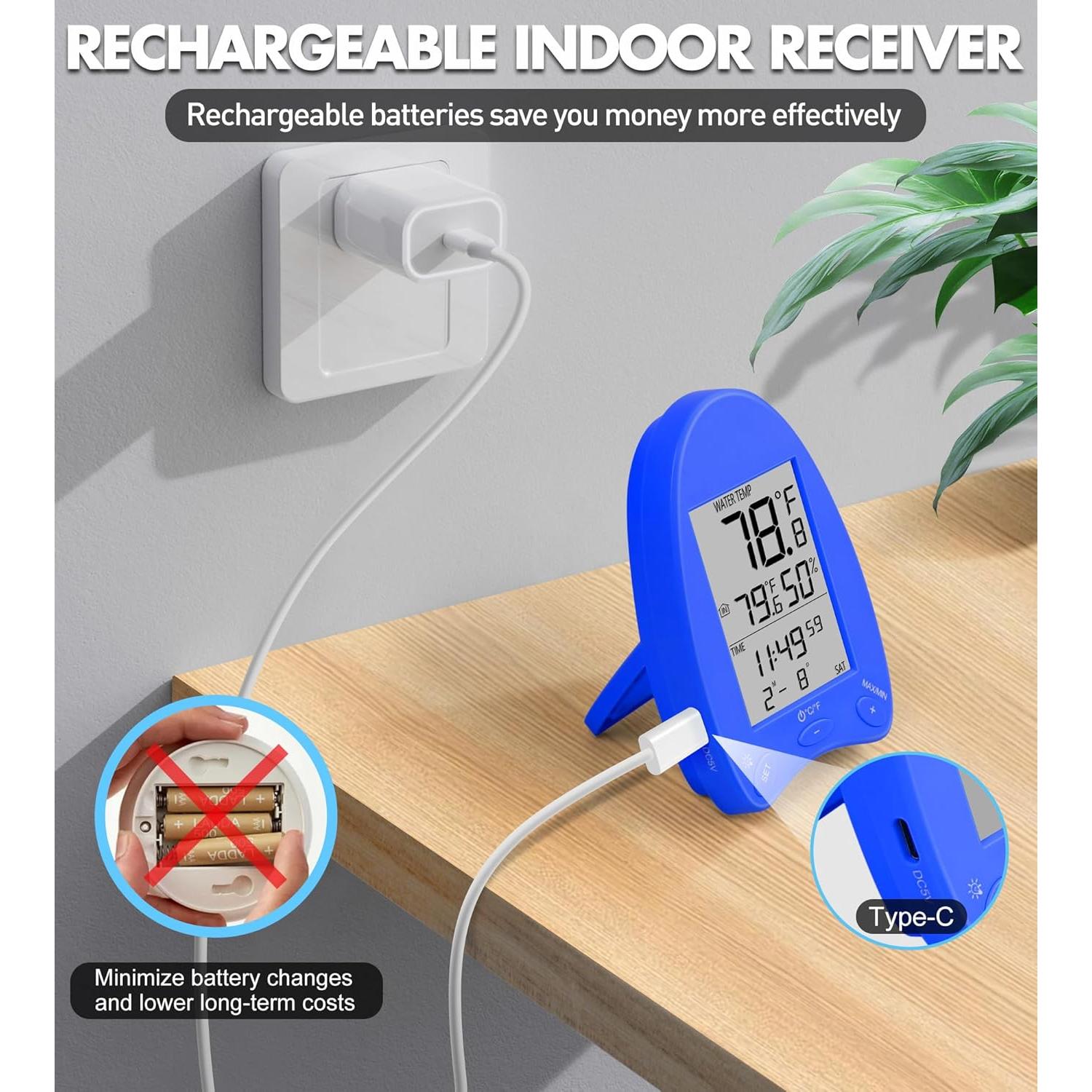 Termómetro de piscina digital solar DeeprBlu SL913_D azul