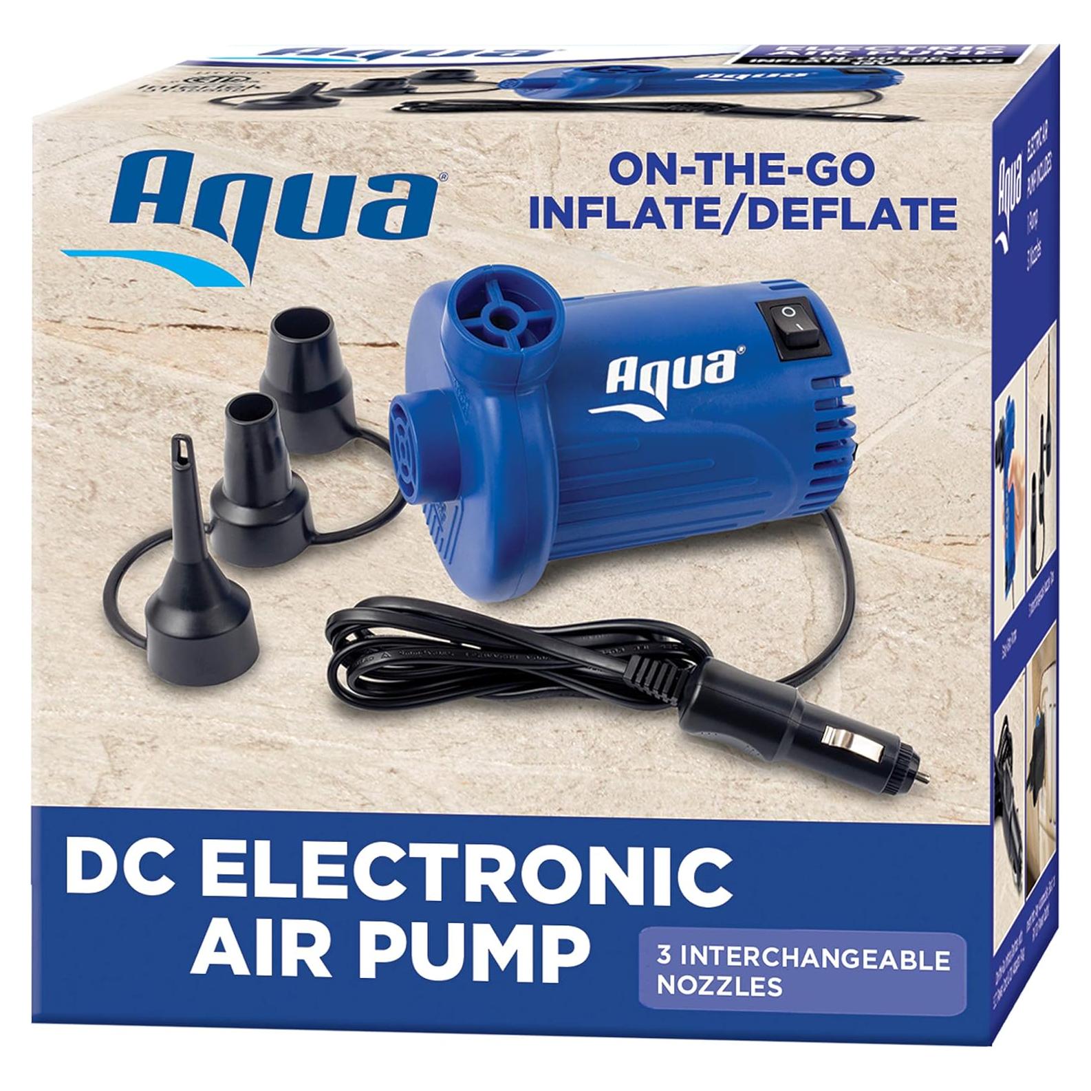 Bomba de Aire Eléctrica Aqua 12V DC - Inflado Rápido