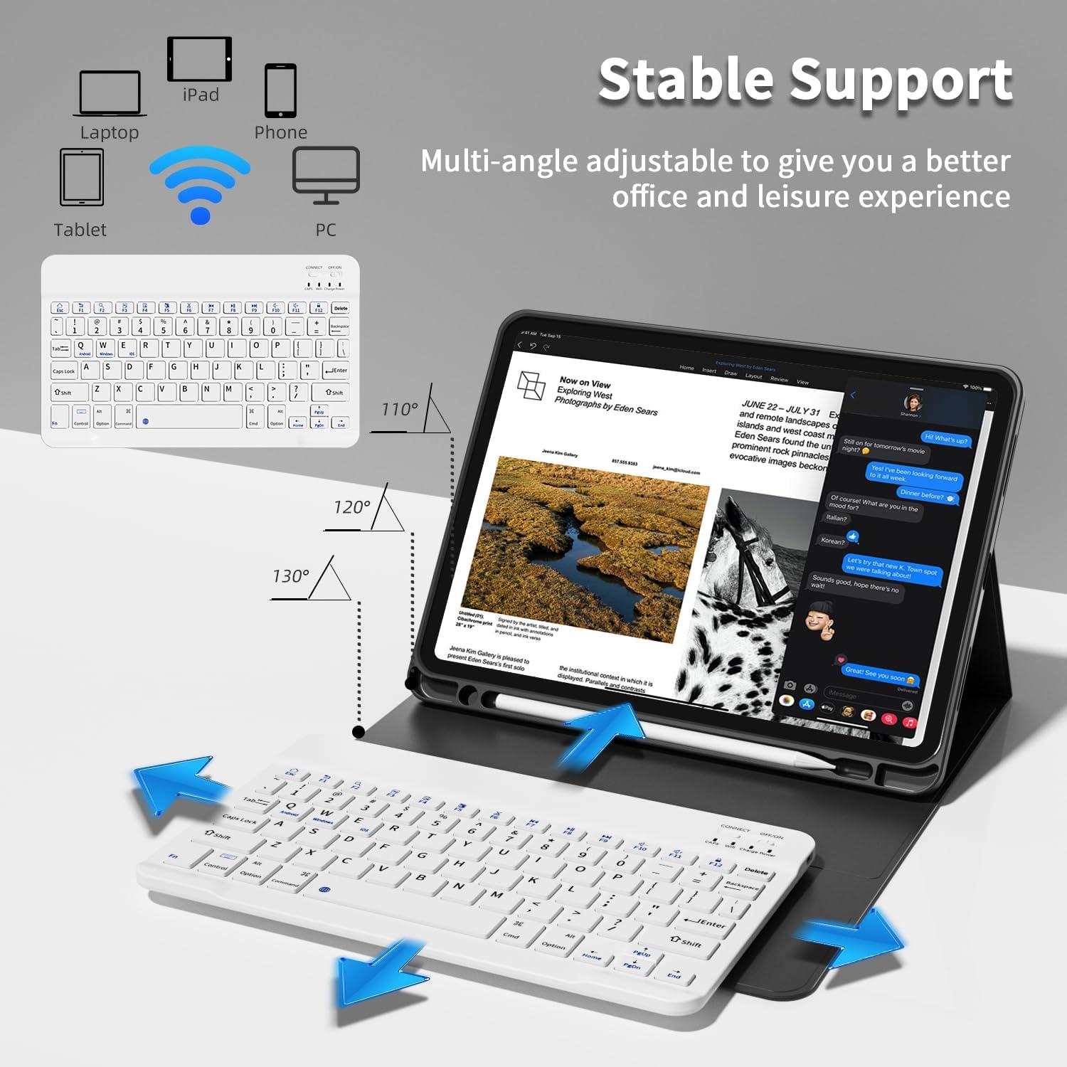 Funda de teclado Bluetooth GKABXY para iPad Pro 11" 2018-2022