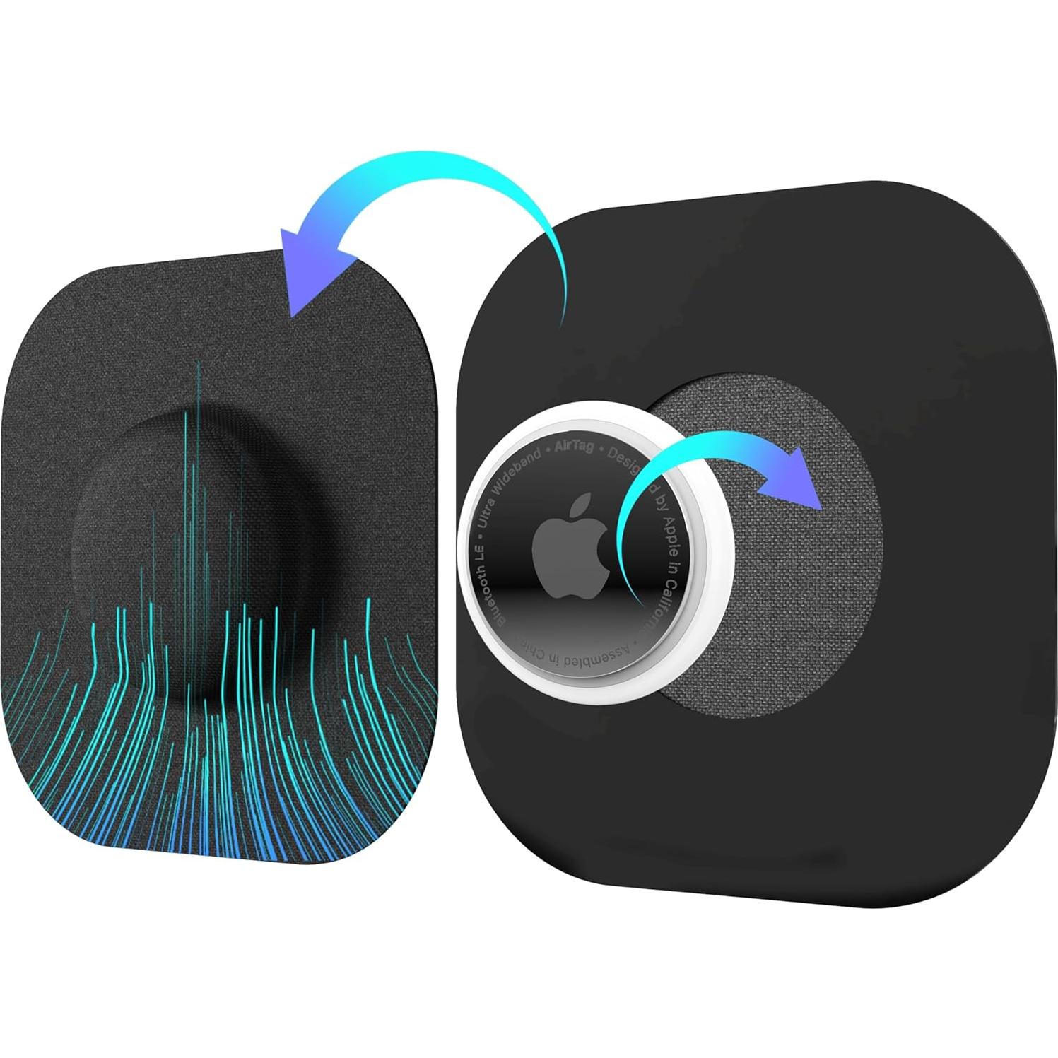 【2 Pack】 Brujula for AirTag Fabric Mount, Hidden & Secure, AirTag Case with 3M Adhesive Sticker, Cover for Glucose Monitor Sensor, Air Tag Holder for Luggage, Wallet, Bag, Jacket