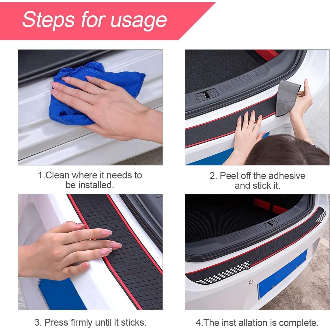 Protector de Parachoques Trasero BLAU GRUN 90 cm Goma Negra