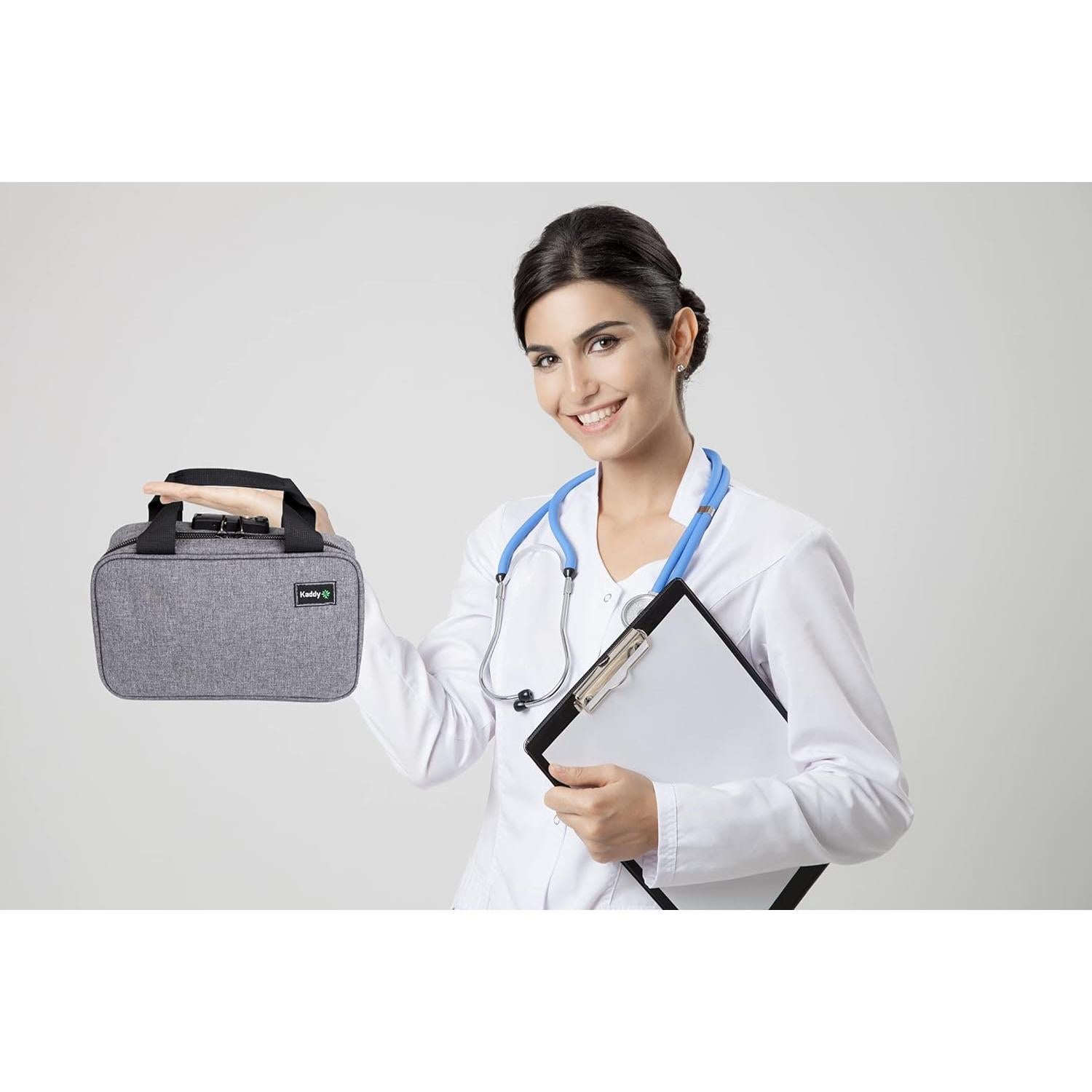 Organizador de Medicamentos Kaddy TSA Gris 6 Compartimentos