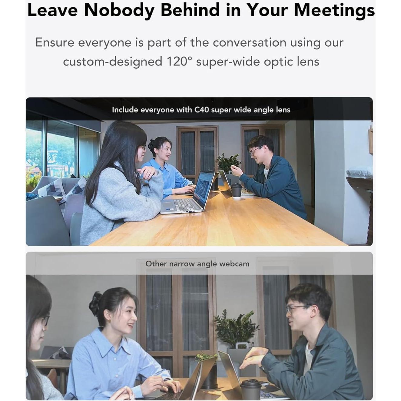 Cámara Web NUROUM C40 2K con Micrófono y Altavoz 120°