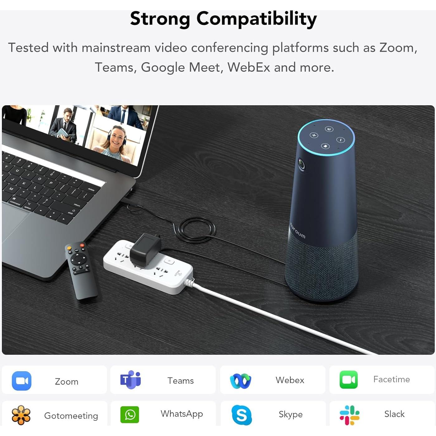 Cámara Web NUROUM C40 2K con Micrófono y Altavoz 120°