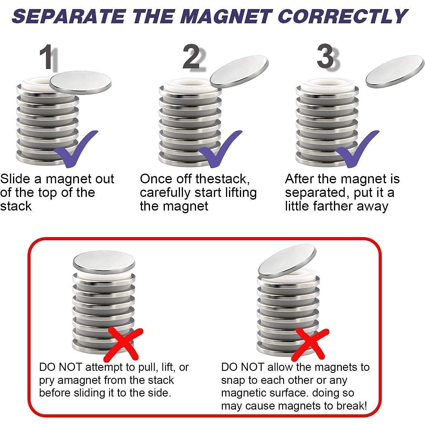 Imanes de Neodimio E BAVITE 3.2 cm - 6 Paquetes Adhesivos