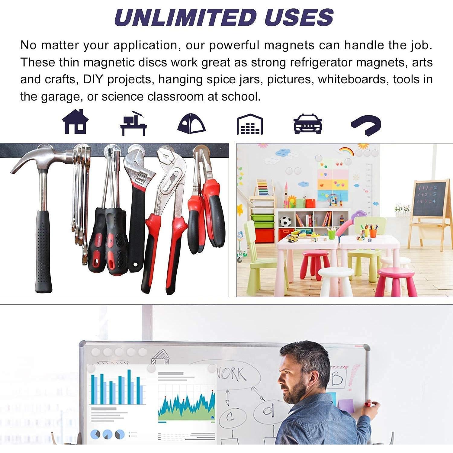 Imanes de Neodimio E BAVITE 3.2 cm - 6 Paquetes Adhesivos