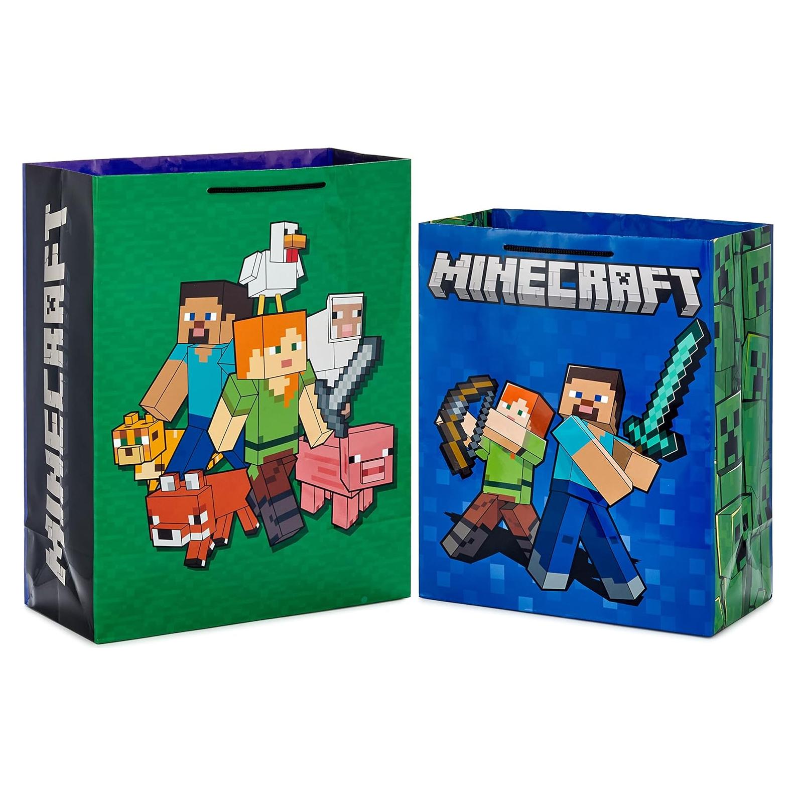 Conjunto de Bolsas de Regalo Hallmark Minecraft - 2 Piezas