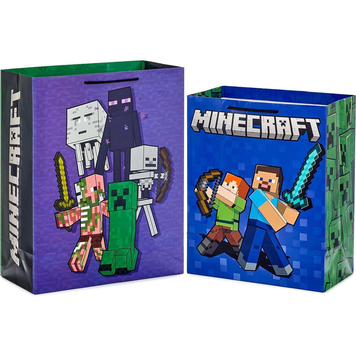 Conjunto de Bolsas de Regalo Hallmark Minecraft - 2 Piezas