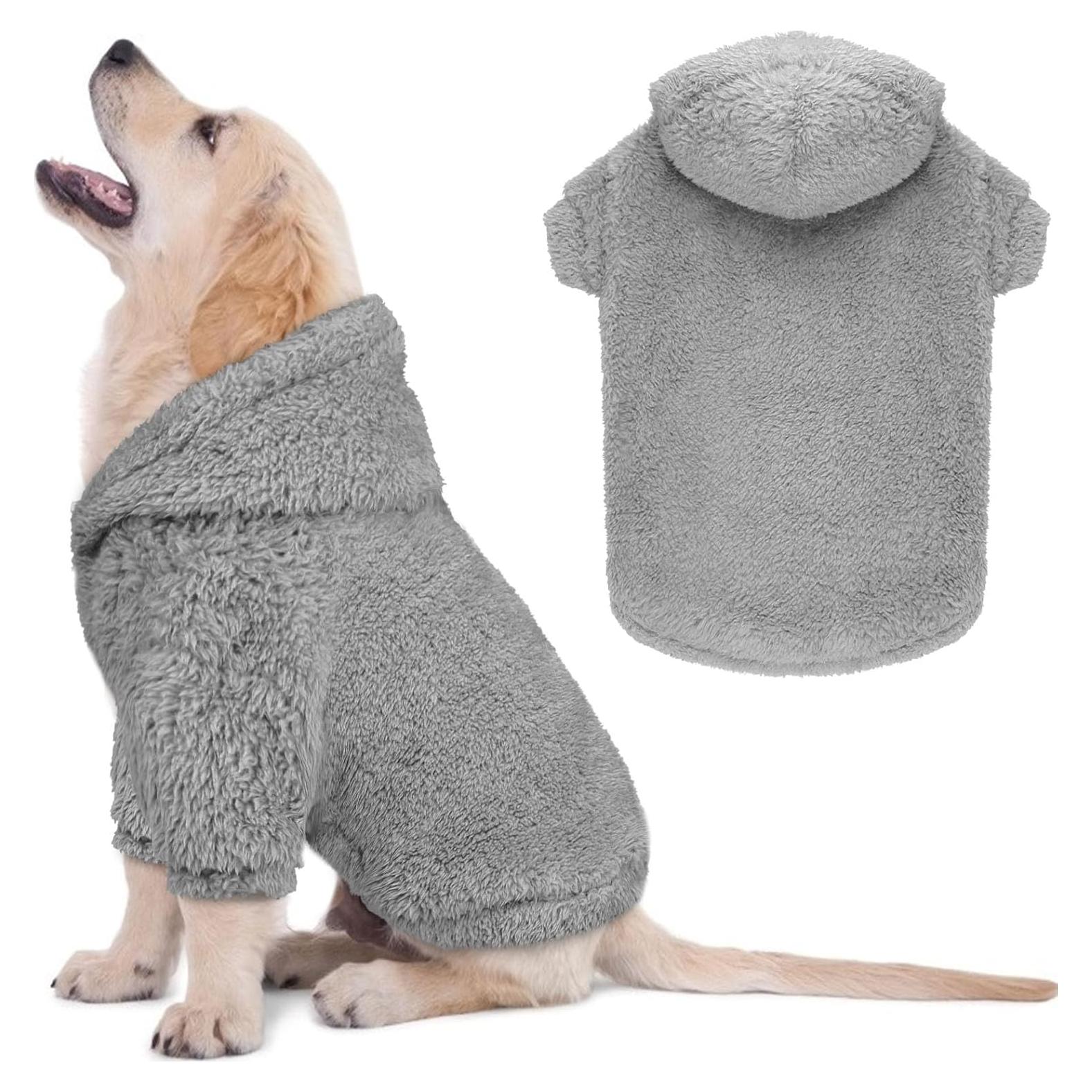 Sudadera para Perros QDYU Gris XS Suave de Felpa Doble Cara