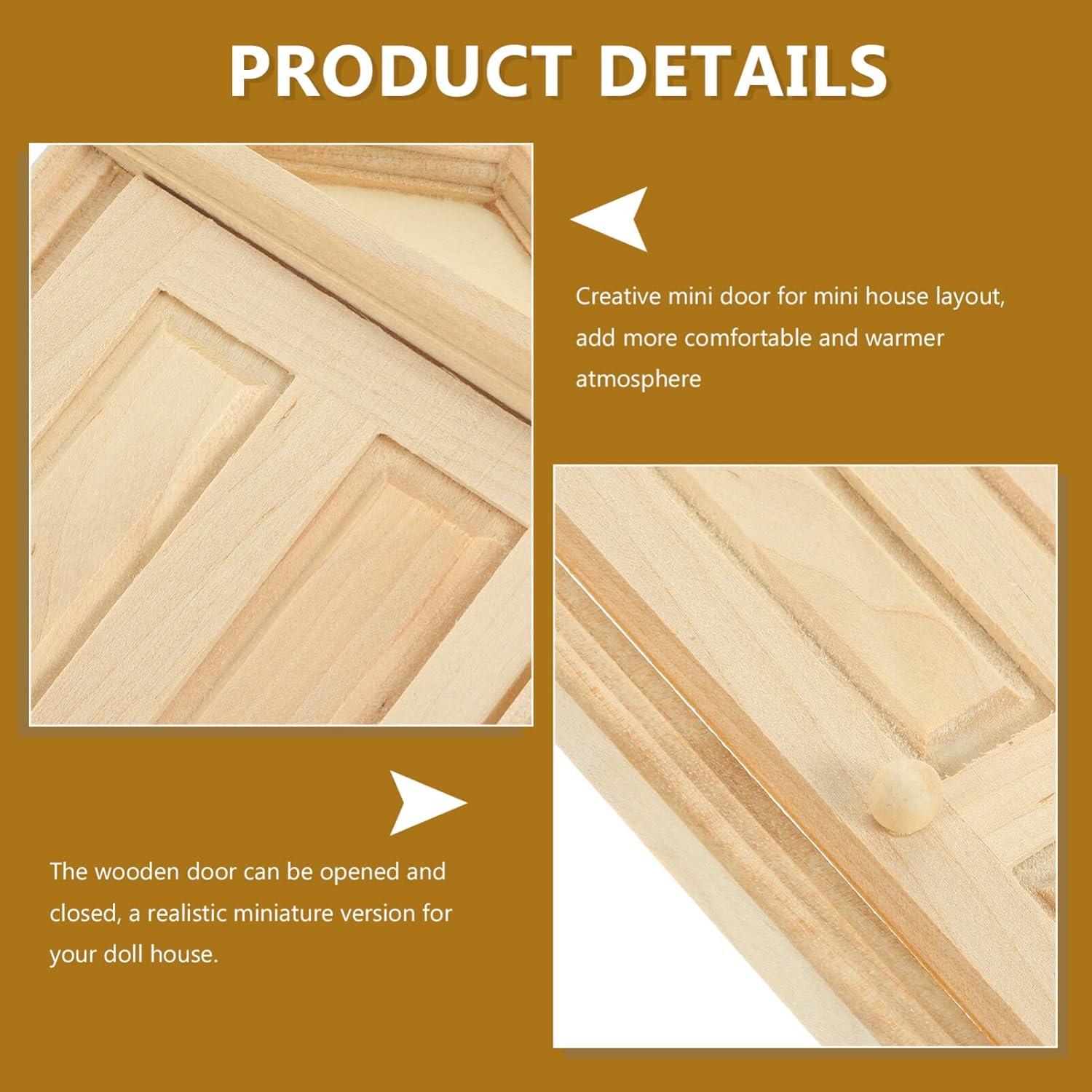 Puerta de Madera Mini Zerodeko 1:12 para Casa de Muñecas