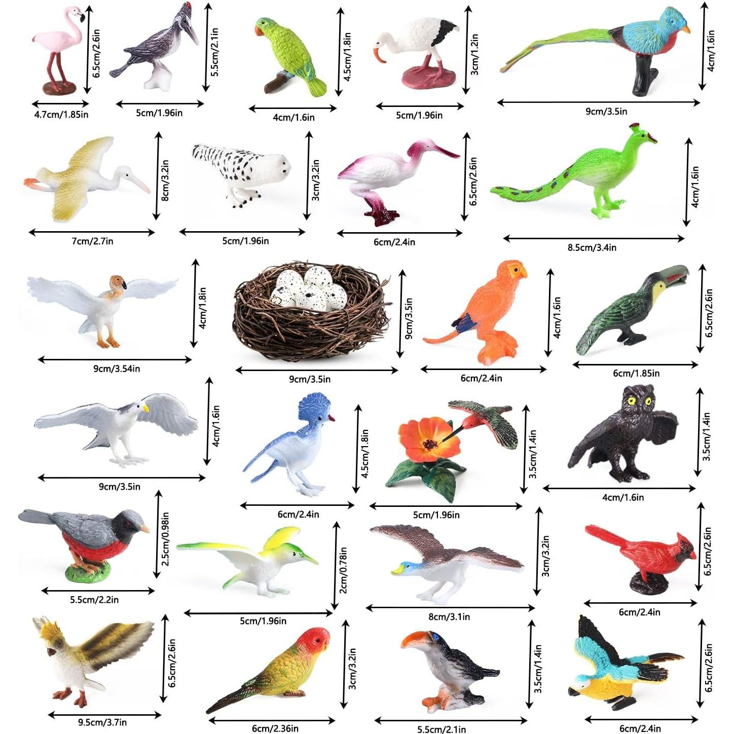 Juego de figuras de aves 30 piezas Kukifun - Juguetes educativos