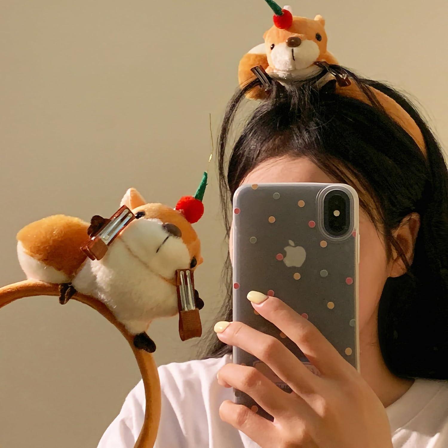 Diadema de peluche divertida Tumahe para disfraz Halloween 2 pcs