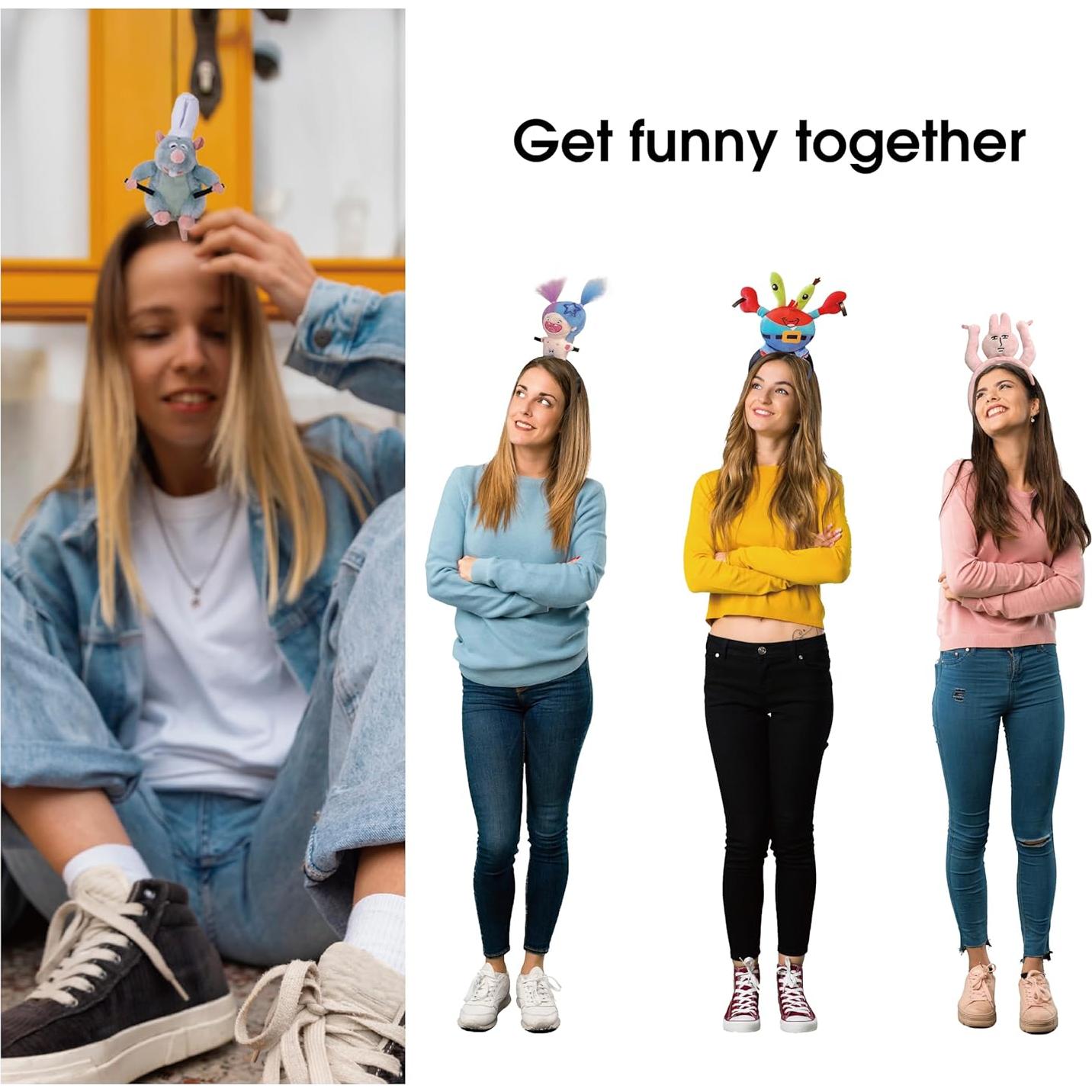 Diadema de peluche divertida Tumahe para disfraz Halloween 2 pcs