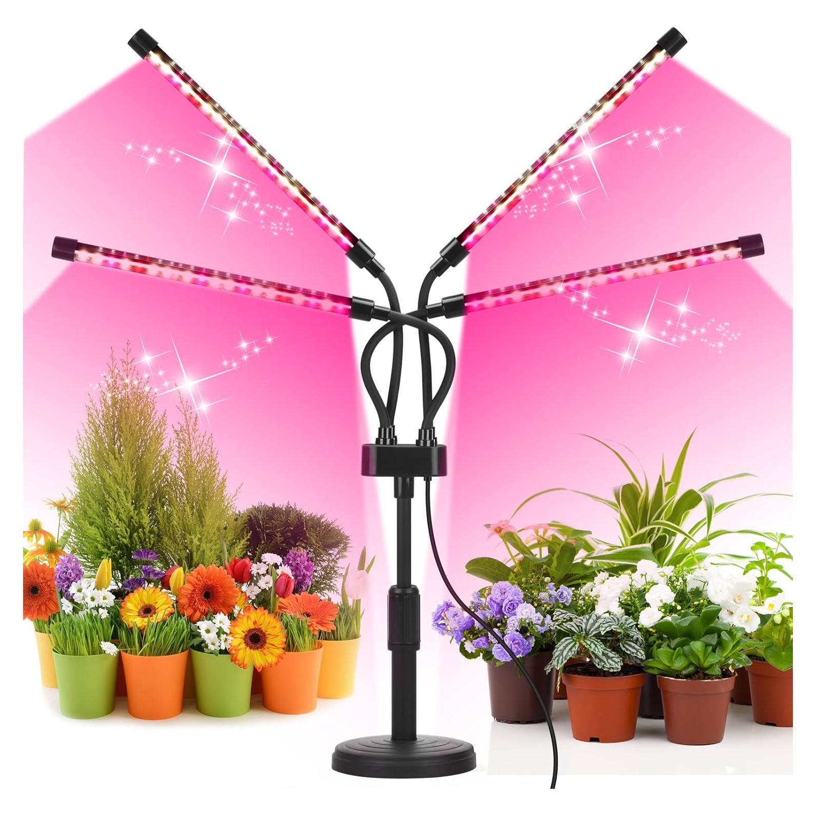 Luz de Crecimiento LED Cuatro Cabezas SYEIORAOM Espectro Completo