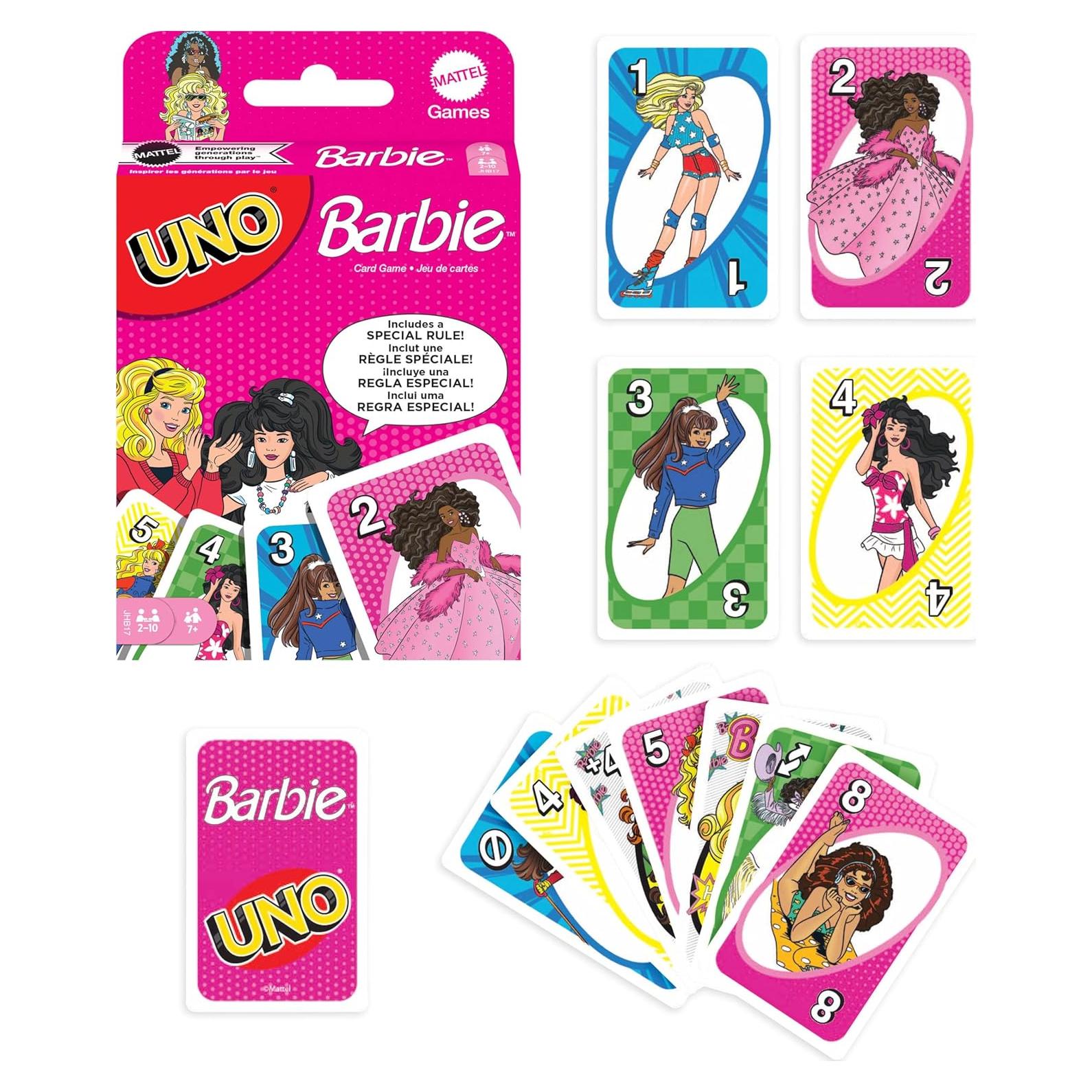 Juego de Cartas UNO Barbie Mattel con Regla Especial