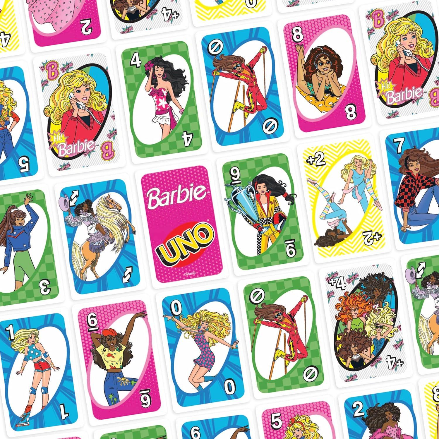 Juego de Cartas UNO Barbie Mattel con Regla Especial