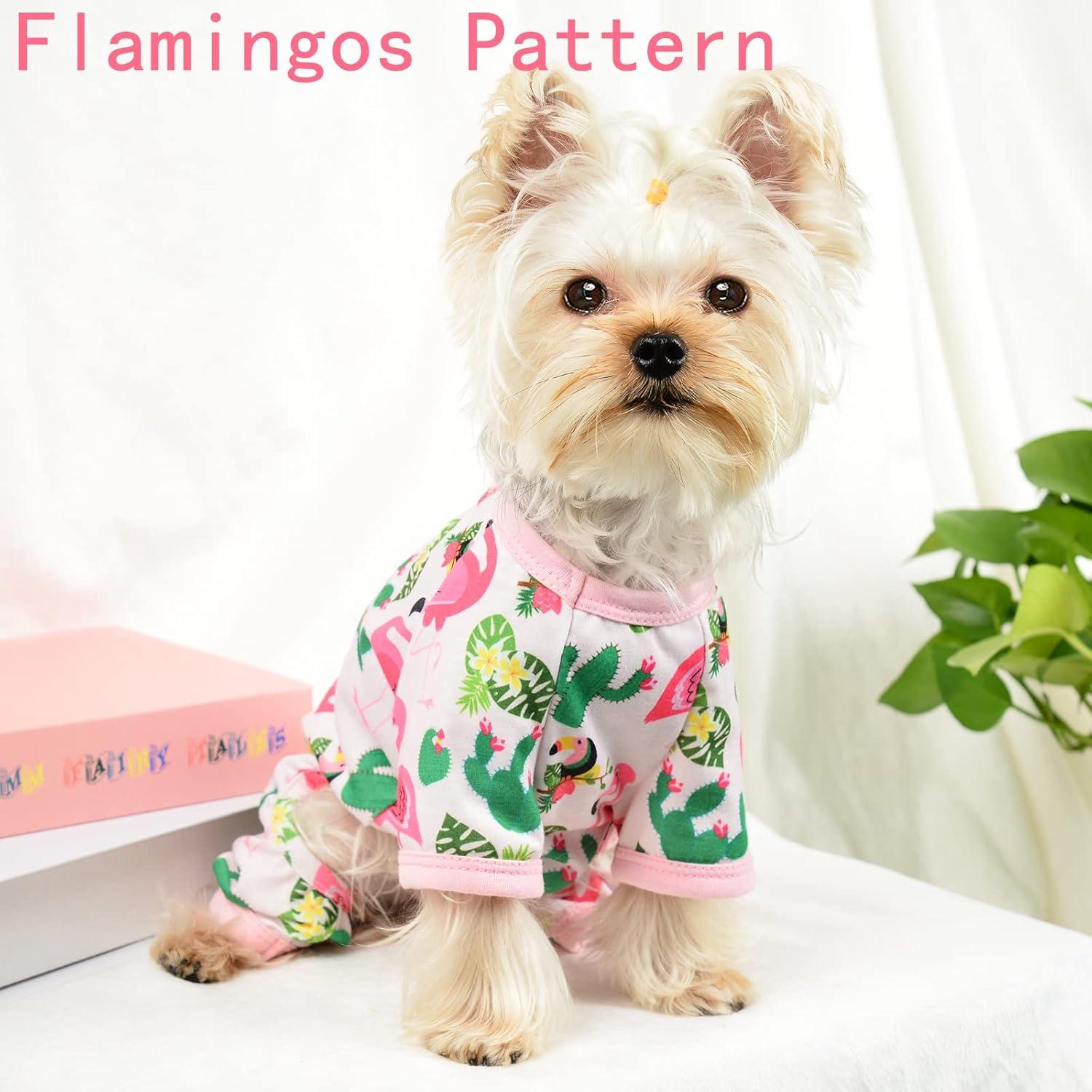 Pijamas para Perros Kosiyi Mediano Flamingos Primavera