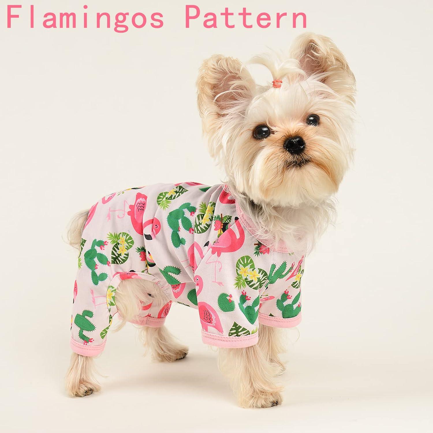Pijamas para Perros Kosiyi Mediano Flamingos Primavera