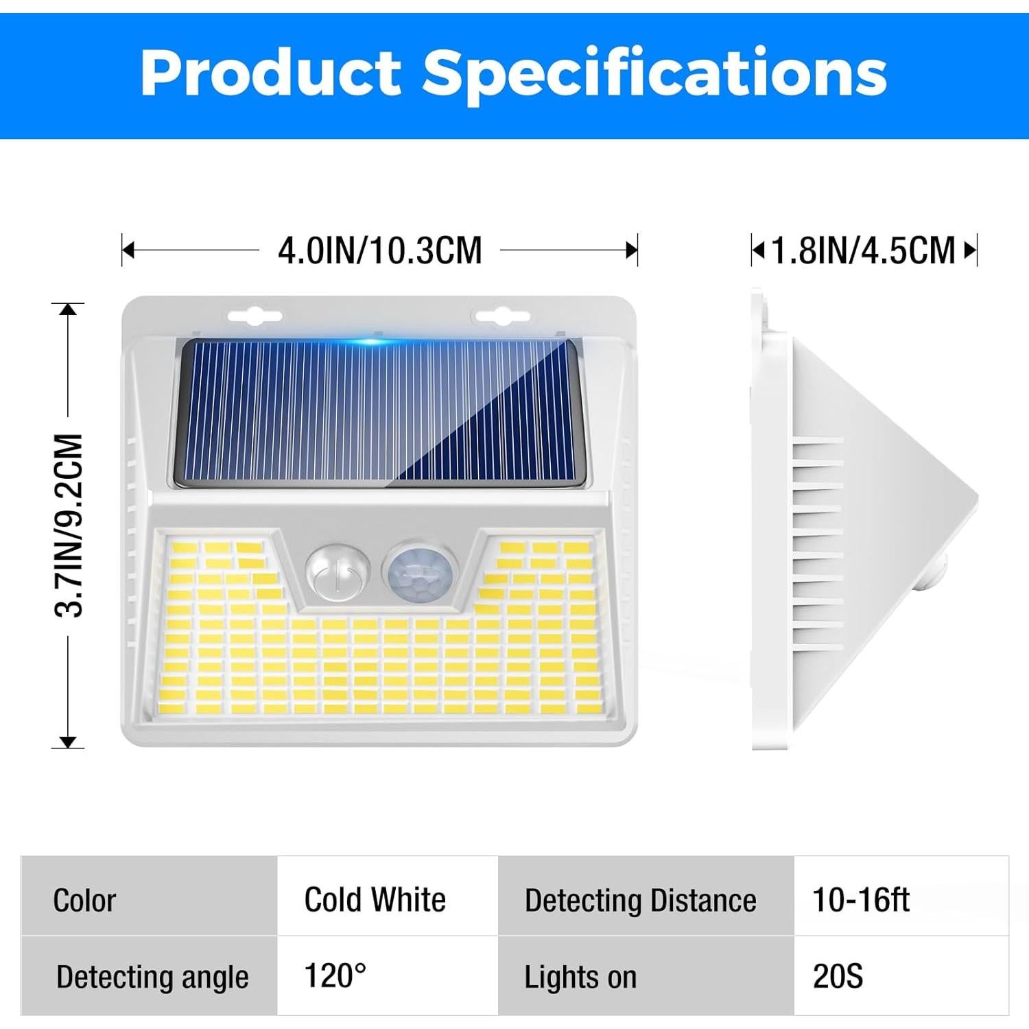 Luces Solares Peasur WS Paquete de 6 140 LED Sensor Movimiento